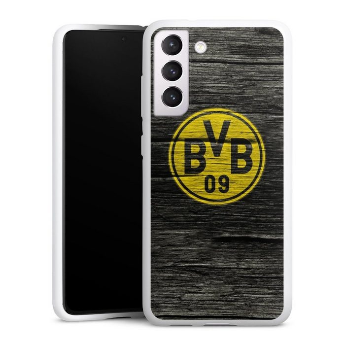 DeinDesign Handyhülle Borussia Dortmund BVB Holzoptik BVB Holzoptik Samsung Galaxy S21 FE Silikon Hülle Bumper Case Handy Schutzhülle