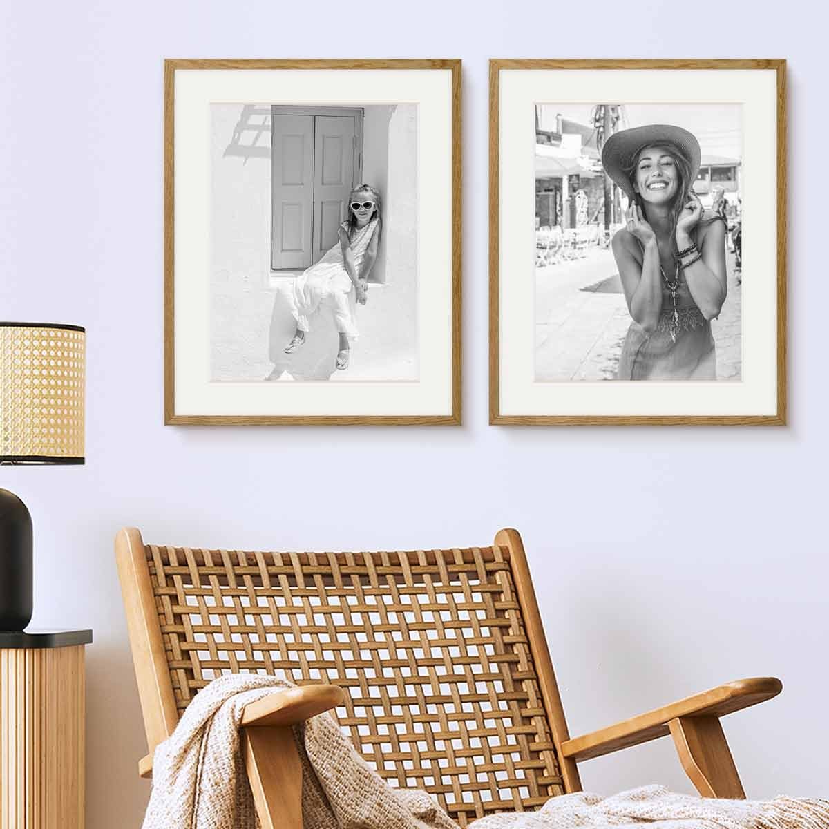 PHOTOLINI Bilderrahmen 2er Set Echtholz mit günstig online kaufen
