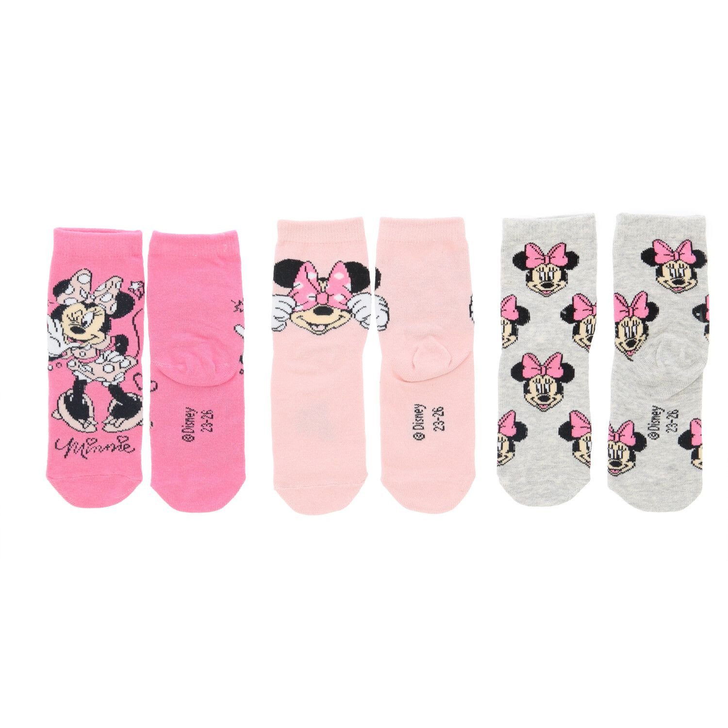 Disney Minnie Mouse Feinsöckchen Minnie Mouse 3er Pack Sneaker Socken Bunte Strümpfe für Mädchen