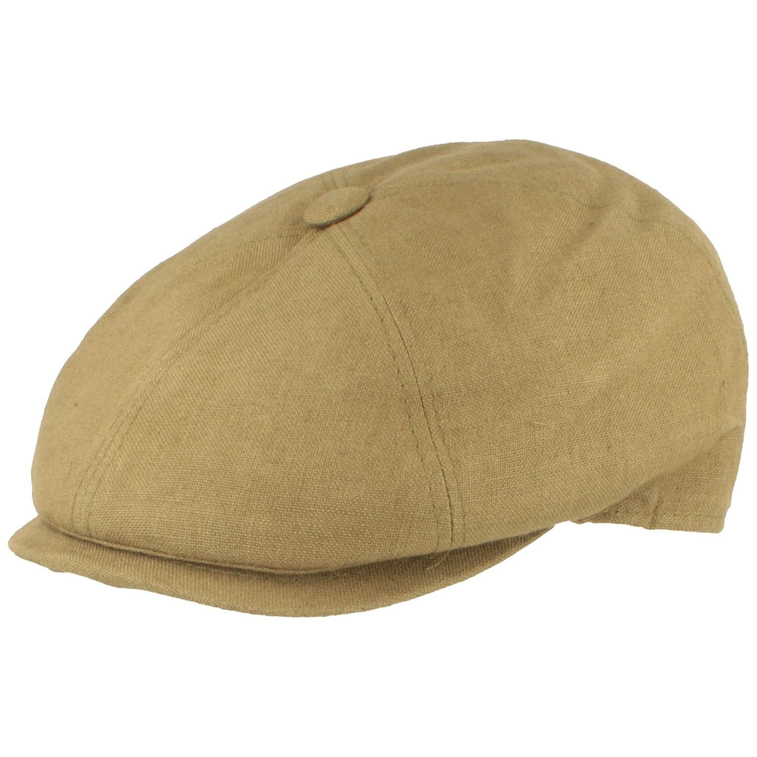 Breiter Schiebermütze 6-teilige Flatcap 100% Organic Leinen khaki