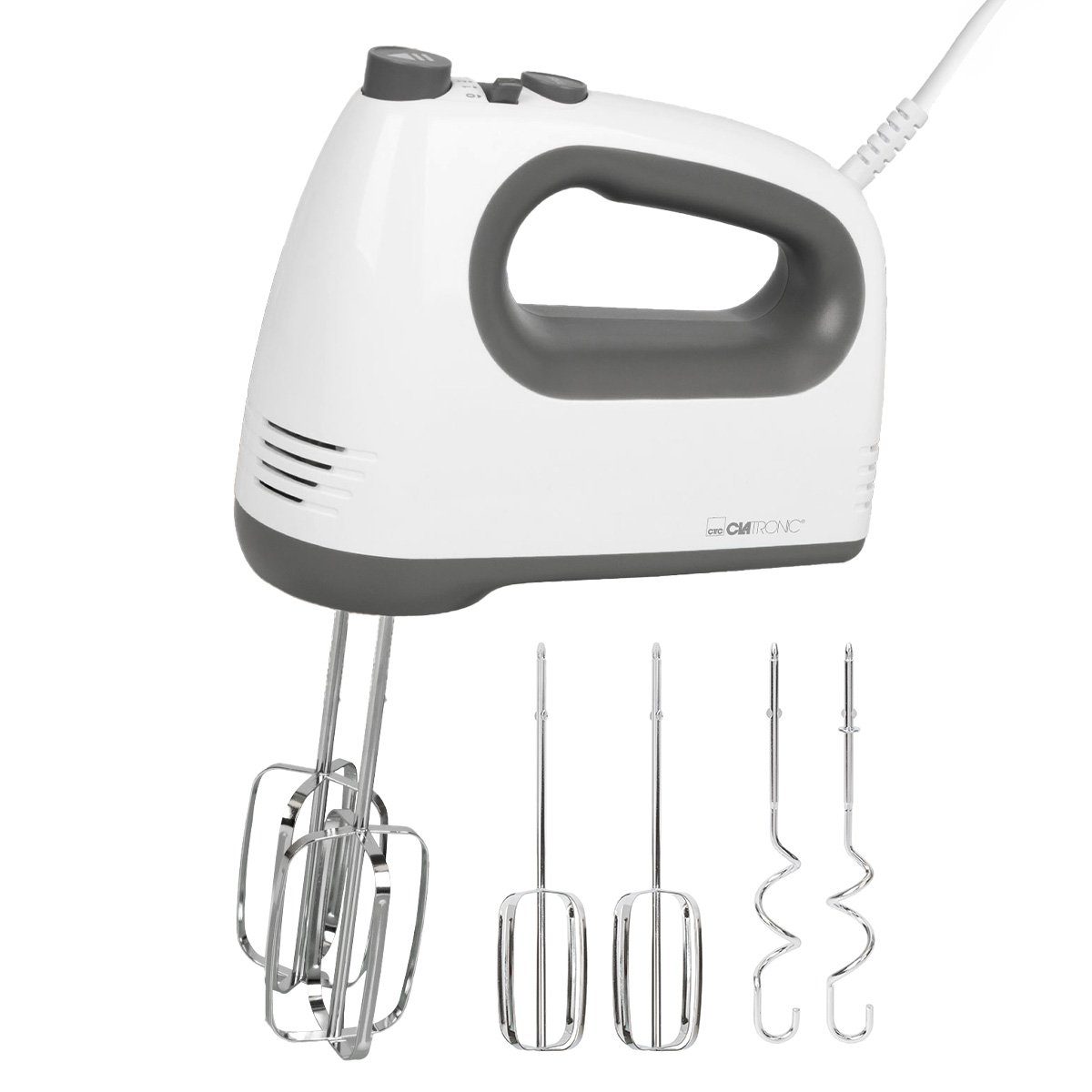 CLATRONIC Handmixer HM 3775, mit kraftvollen 400 Watt-Motor, 5 Stufen