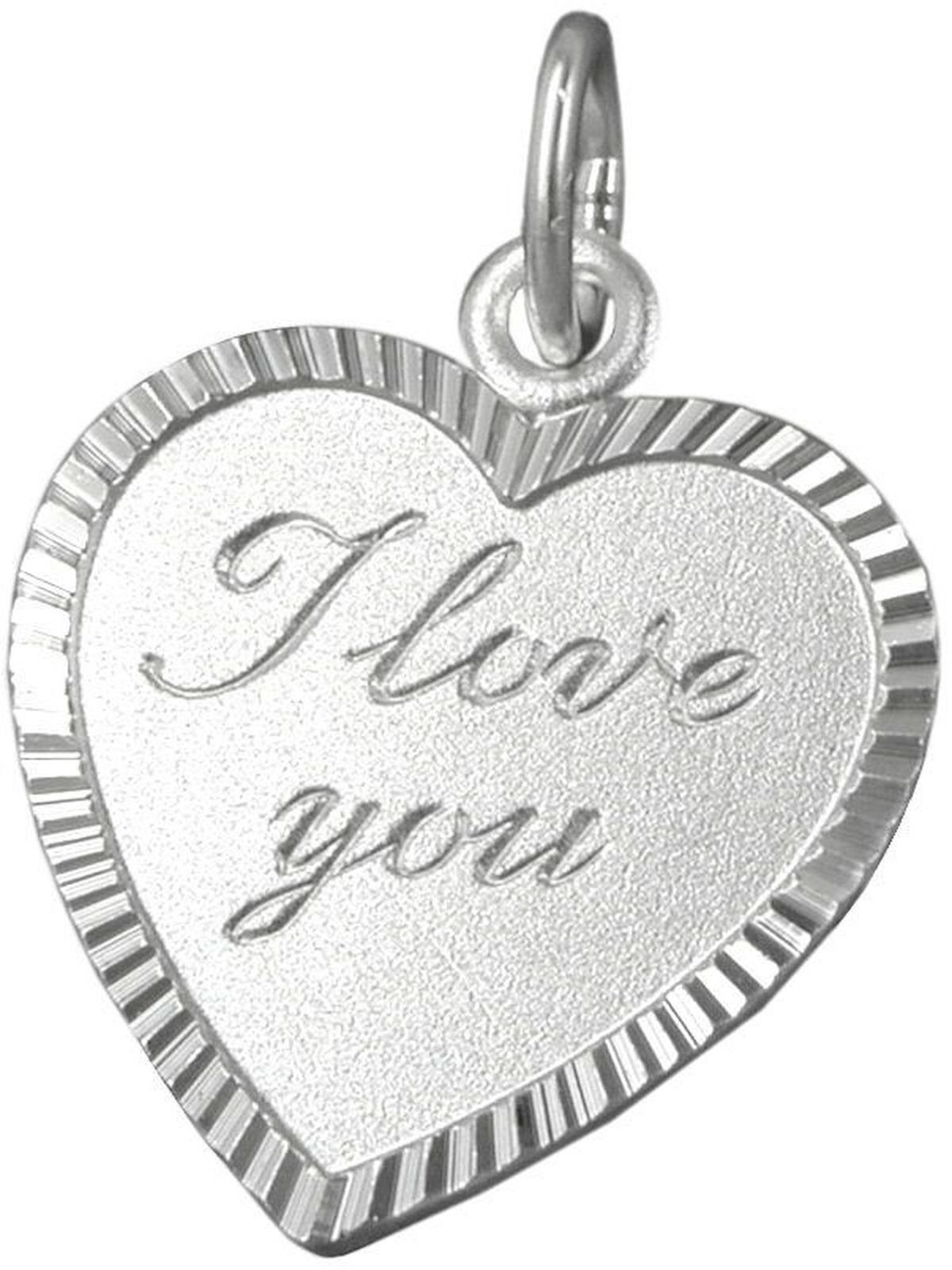 Gallay Herzanhänger 20x17mm Herz mit Gravur -I love you- Silber 925 (Anhänger, 1-tlg)