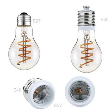 Intirilife Lampenfassung, (4-St), 4x E40 auf E27 Lampensockel Adapter in WEISS