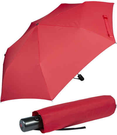 Knirps® Taschenregenschirm Slim Duomatic, leicht kompakt mit Auf-Zu-Automatik, mit UV-Schutz - einfarbig coral