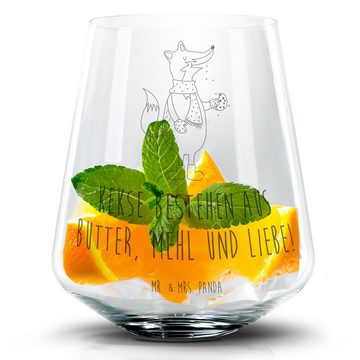 Mr. & Mrs. Panda Cocktailglas Fuchs Keks - Transparent - Geschenk, Cocktail Glas mit Sprüchen, Wint, Premium Glas, Zauberhafte Gravuren