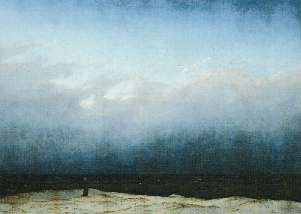 Postkarte Kunstkarte Caspar David Friedrich "Der Mönch am Meer"