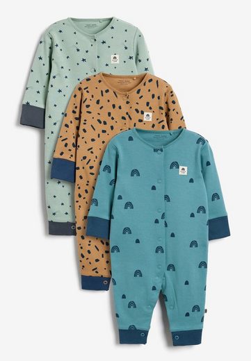 Next Schlafoverall »Pyjama-Sets mit kleinem Muster, 3er-Pack« (3-tlg)