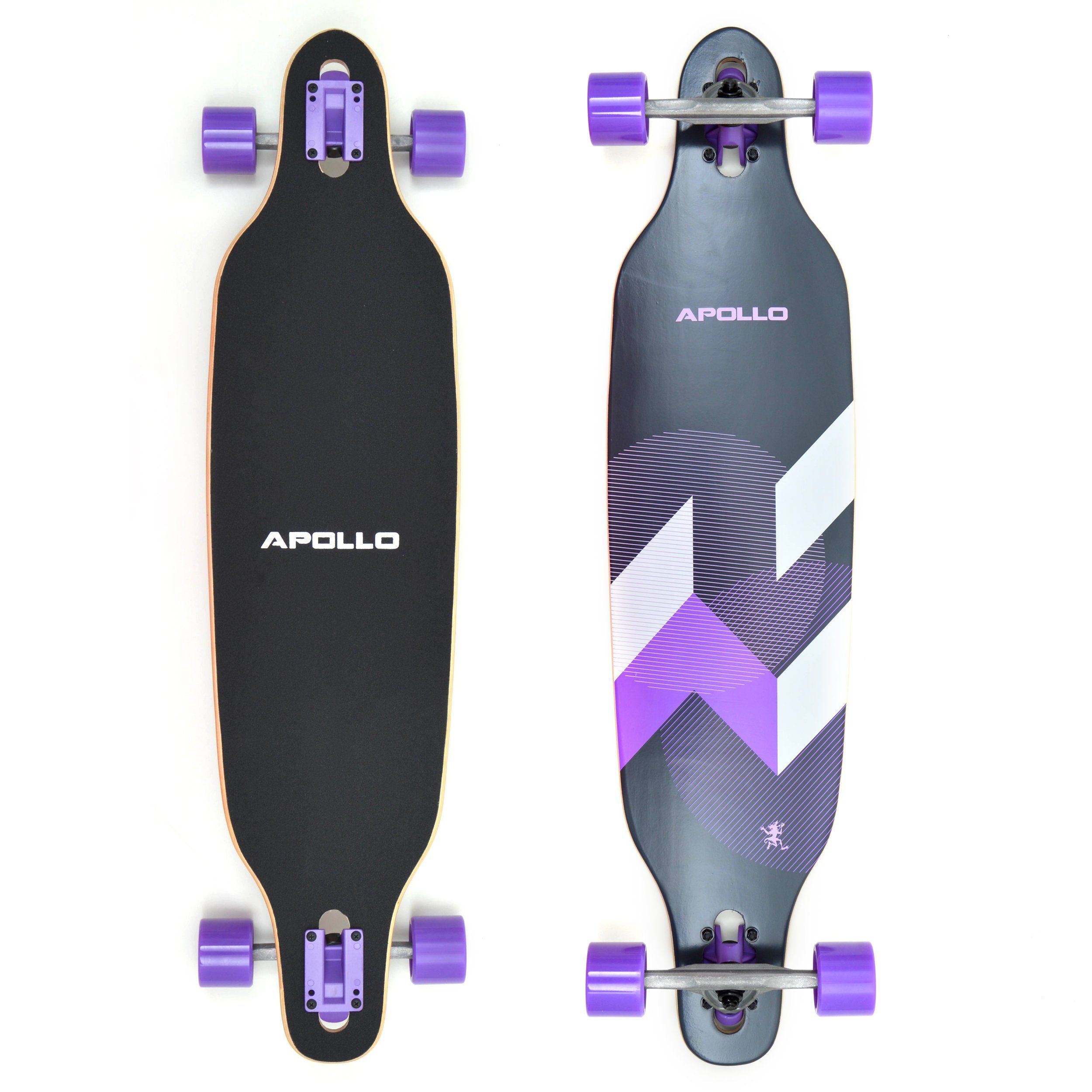 Apollo Longboard Twin Tip DT Longboard 38", aus Holz mehrlagig verleimt für Idealen Flex & Stabilität