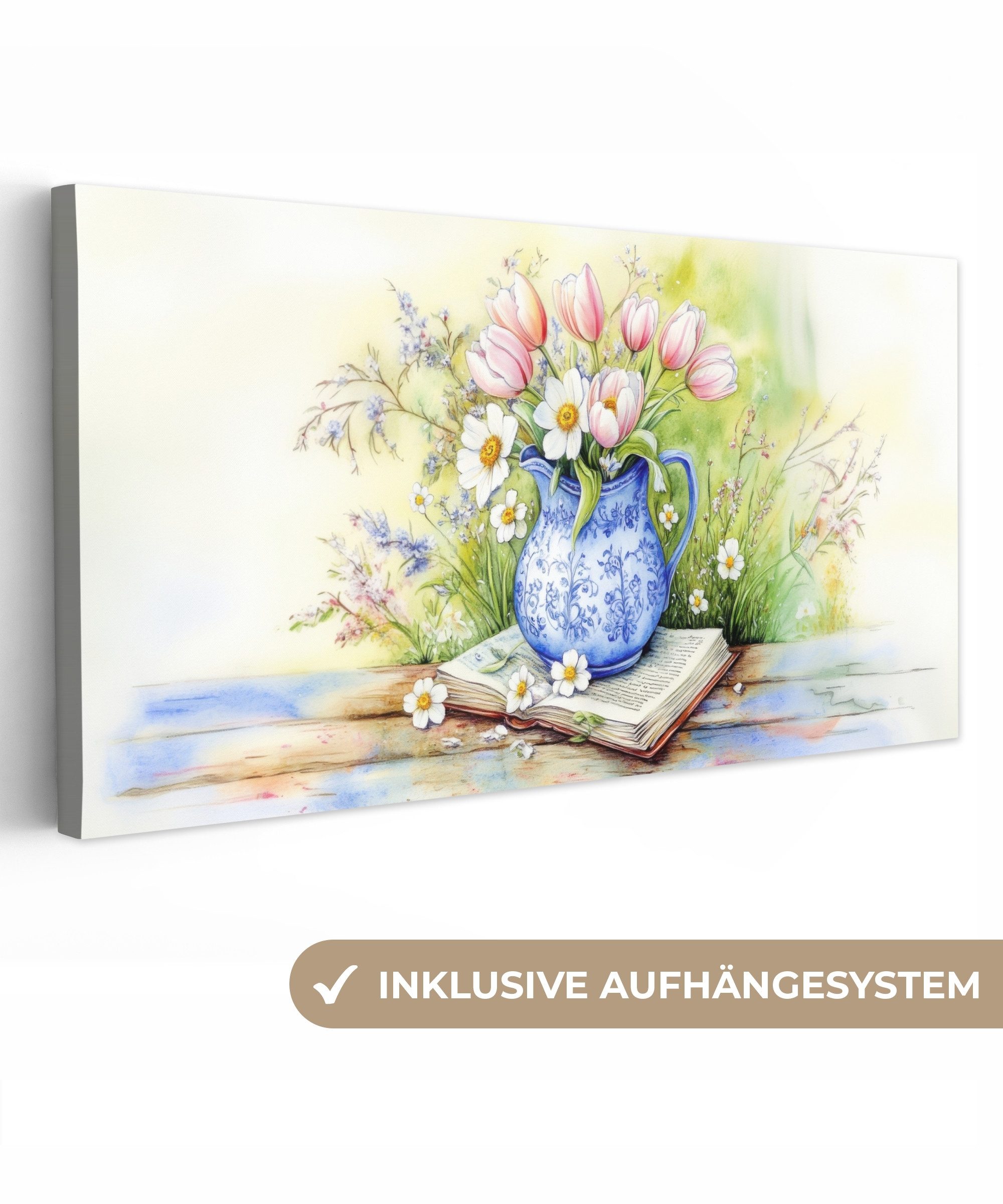 OneMillionCanvasses® Leinwandbild Panorama Vase - Delfter günstig online kaufen