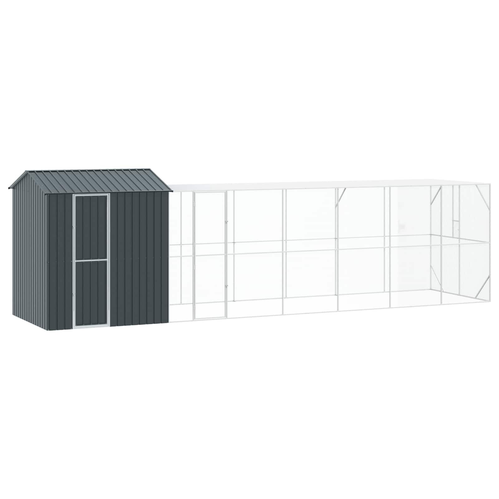 vidaXL Vogelkäfig, Vogelkäfig Anthrazit 824 x 208 x 247 cm Verzinkter Stahl