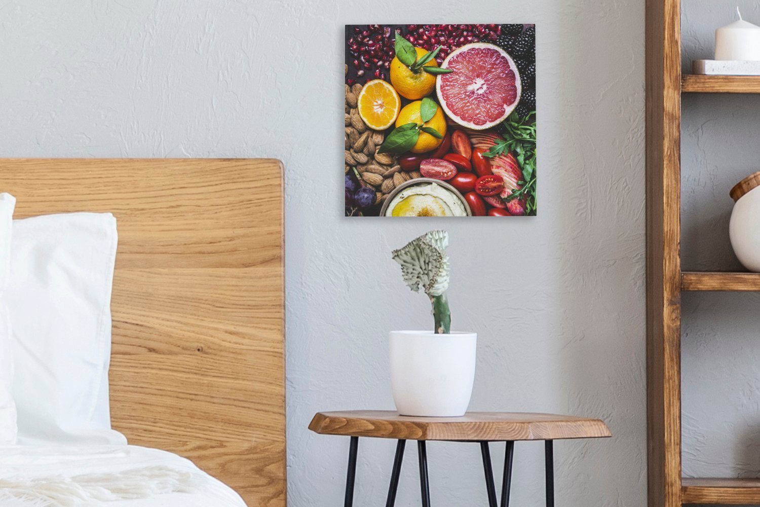 Obst OneMillionCanvasses® St), - Leinwandbild Farben, Wohnzimmer Gemüse Schlafzimmer Bilder für Leinwand (1 -