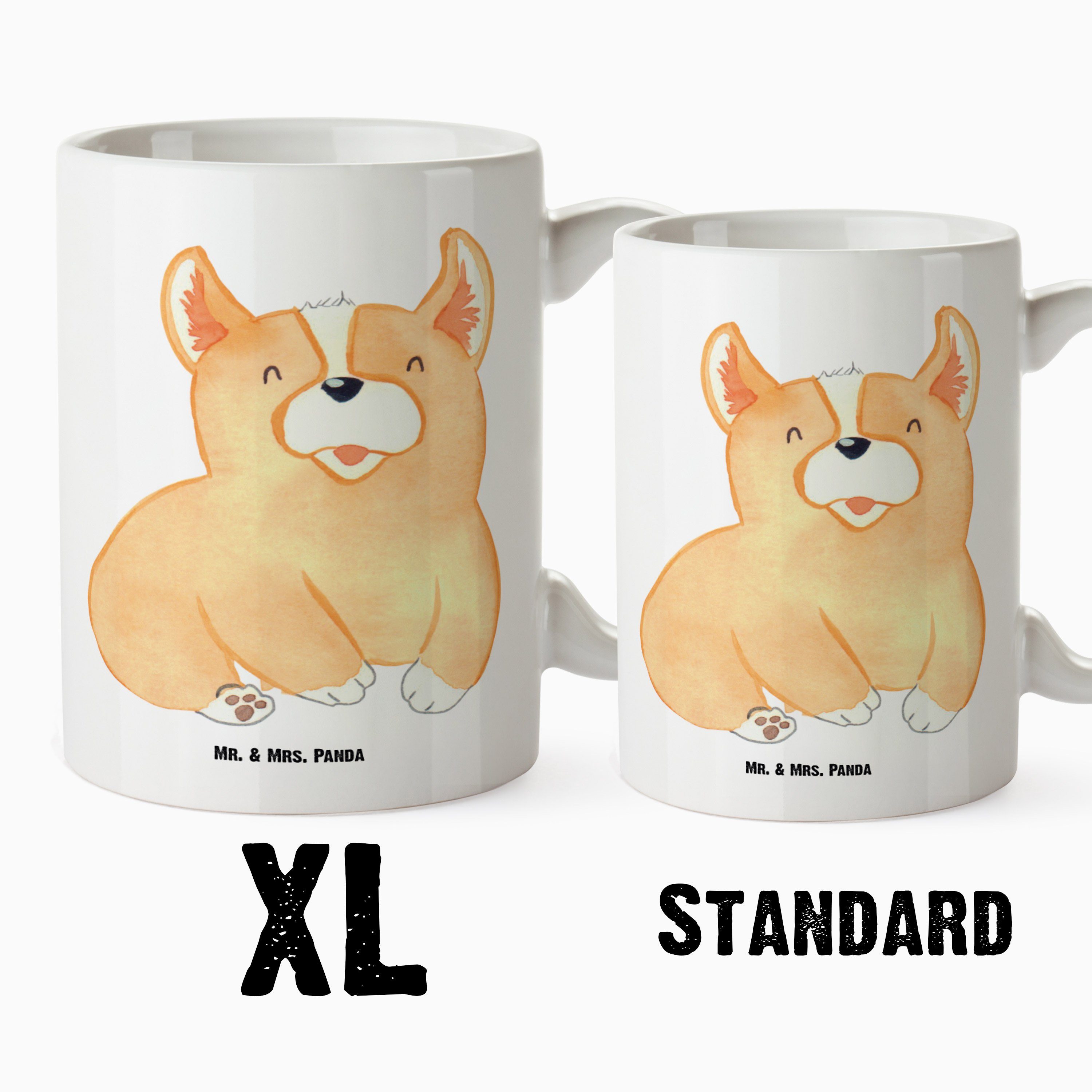 Mr. & Keramik Panda - Tasse - Sprüche, XL XL britisch, Mrs. Corgie Geschenk, Haustier, Groß, Tasse Weiß Tasse
