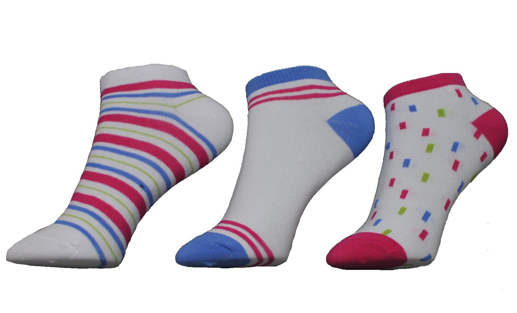 YSABEL rosa Pack MORA Mora Socken (3-Paar) Mädchen Sneakersocken Ysabel 3er Strümpfe Sneaker weiß