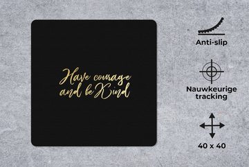 MuchoWow Gaming Mauspad Zitate - Zuversicht - Gold - Schwarz (1-St), Mousepad mit Rutschfester Unterseite, Gaming, 40x40 cm, XXL, Großes