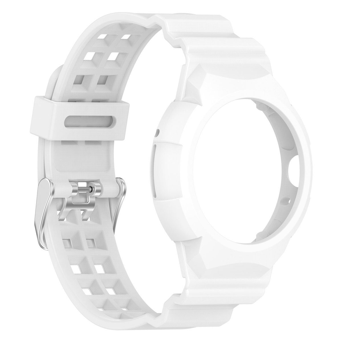 Smartwatch-Armband Gehäuse mit Armband Silikon Wigento + 2 Für Pixel Weiß Watch 1 Google Schutz