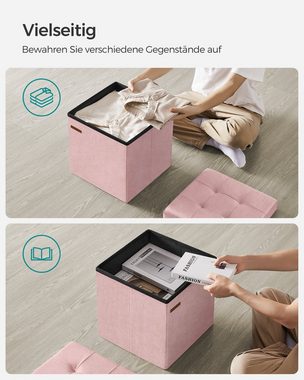 SONGMICS Sitzhocker sitzbank, Aufbewahrungsbox mit Deckel, bis 300 kg belastbar