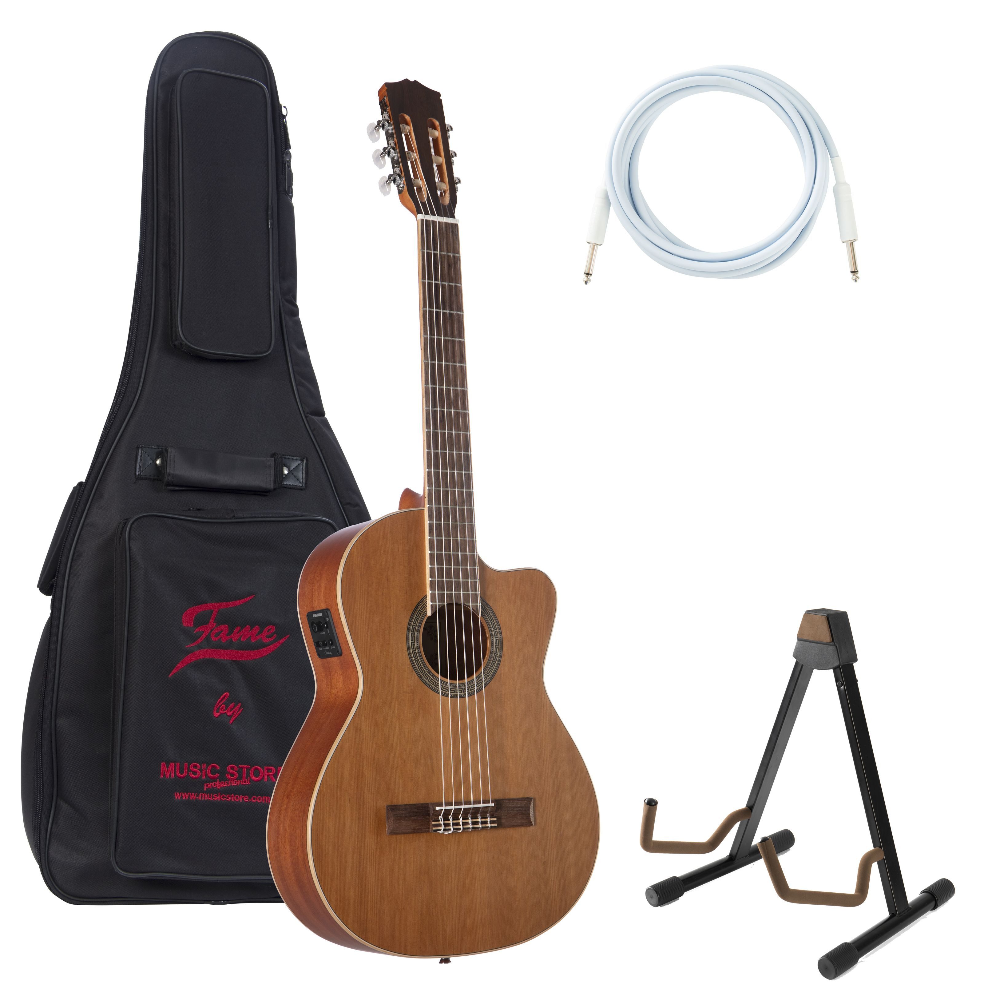 FAME Konzertgitarre, Konzertgitarren, Konzertgitarren-Sets, Hermosa Cutaway - Konzertgitarren Set