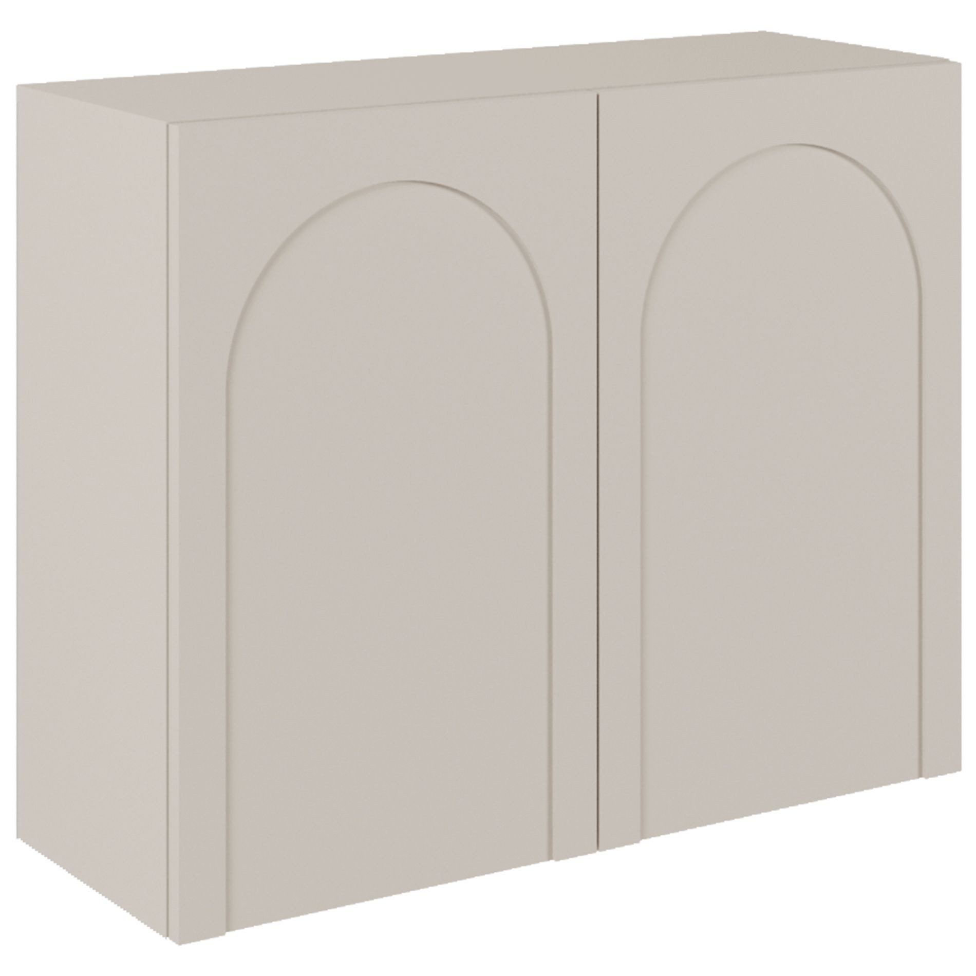 Selsey Sideboard ARKADIA, Sideboard mit grifflosen Türen mit Bogenausschnitt, Greige