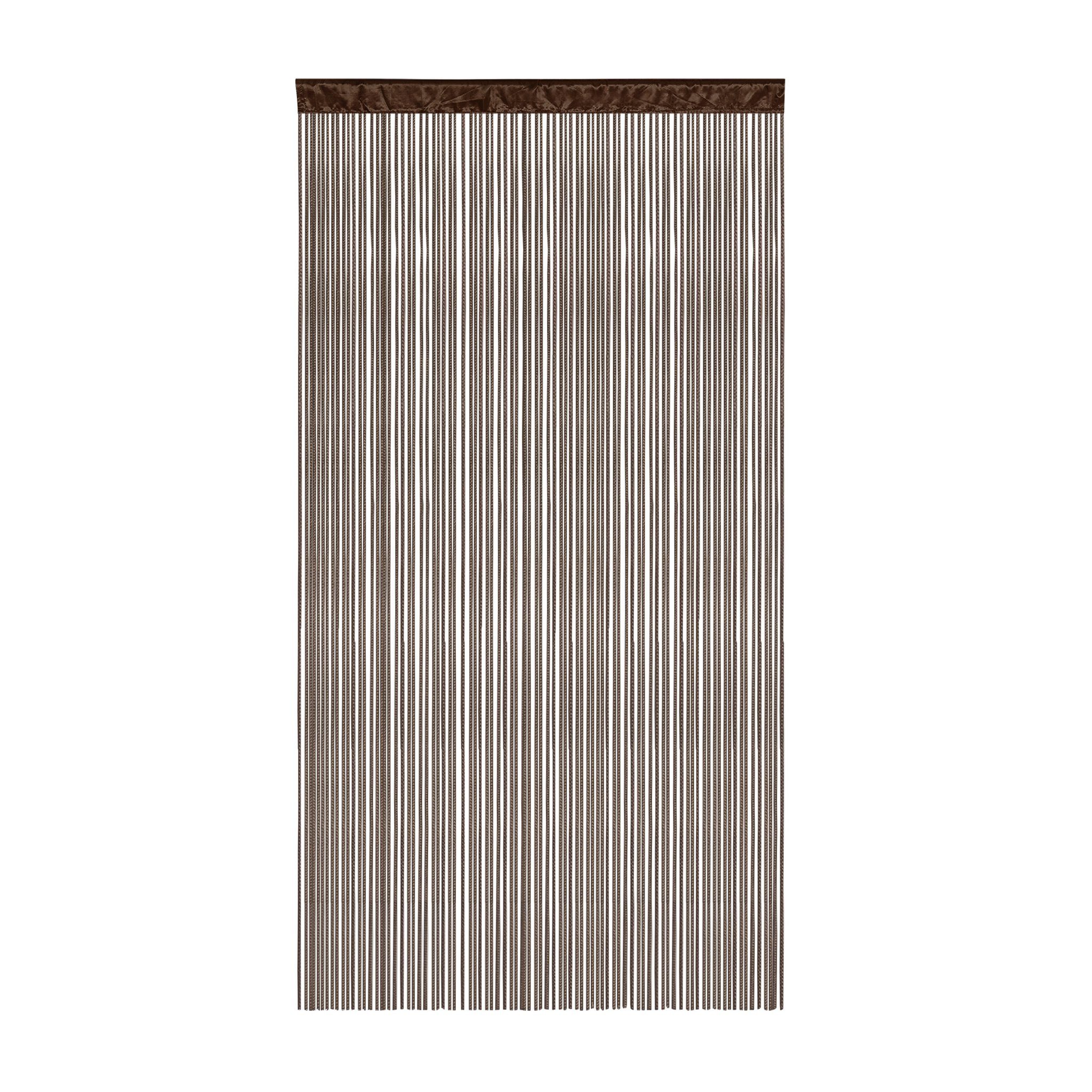 Victoria M. Fadenvorhang LEONORA Fadengardine 100 x 245 cm, braun (1 St), Durchzuglöcher, halbtransparent, Polyester, Raumteiler, Sicht- & Insektenschutz, kürzbar, waschbar, Tunnelzug