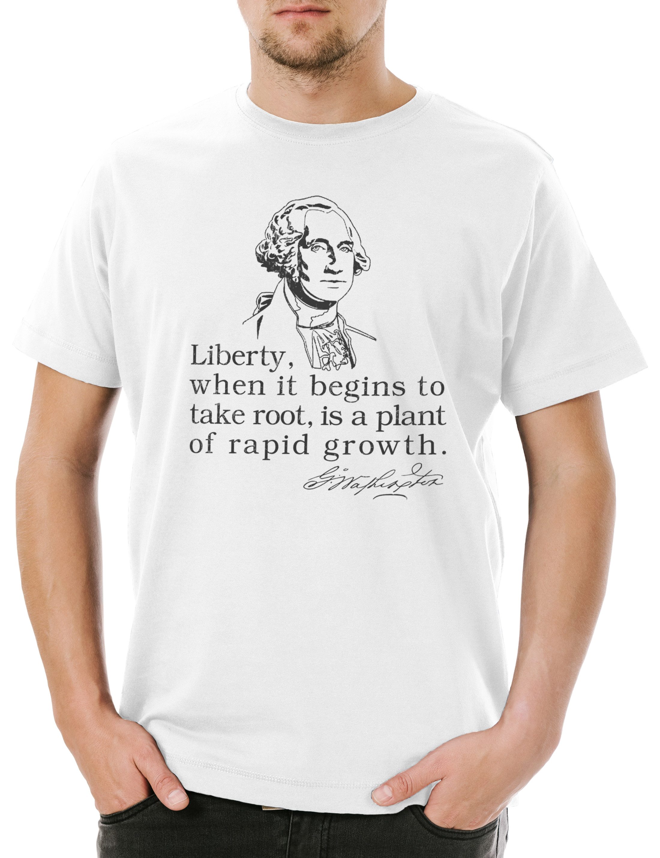 Print-Shirt Washington Liberty Herren T-Shirt George Washington USA President