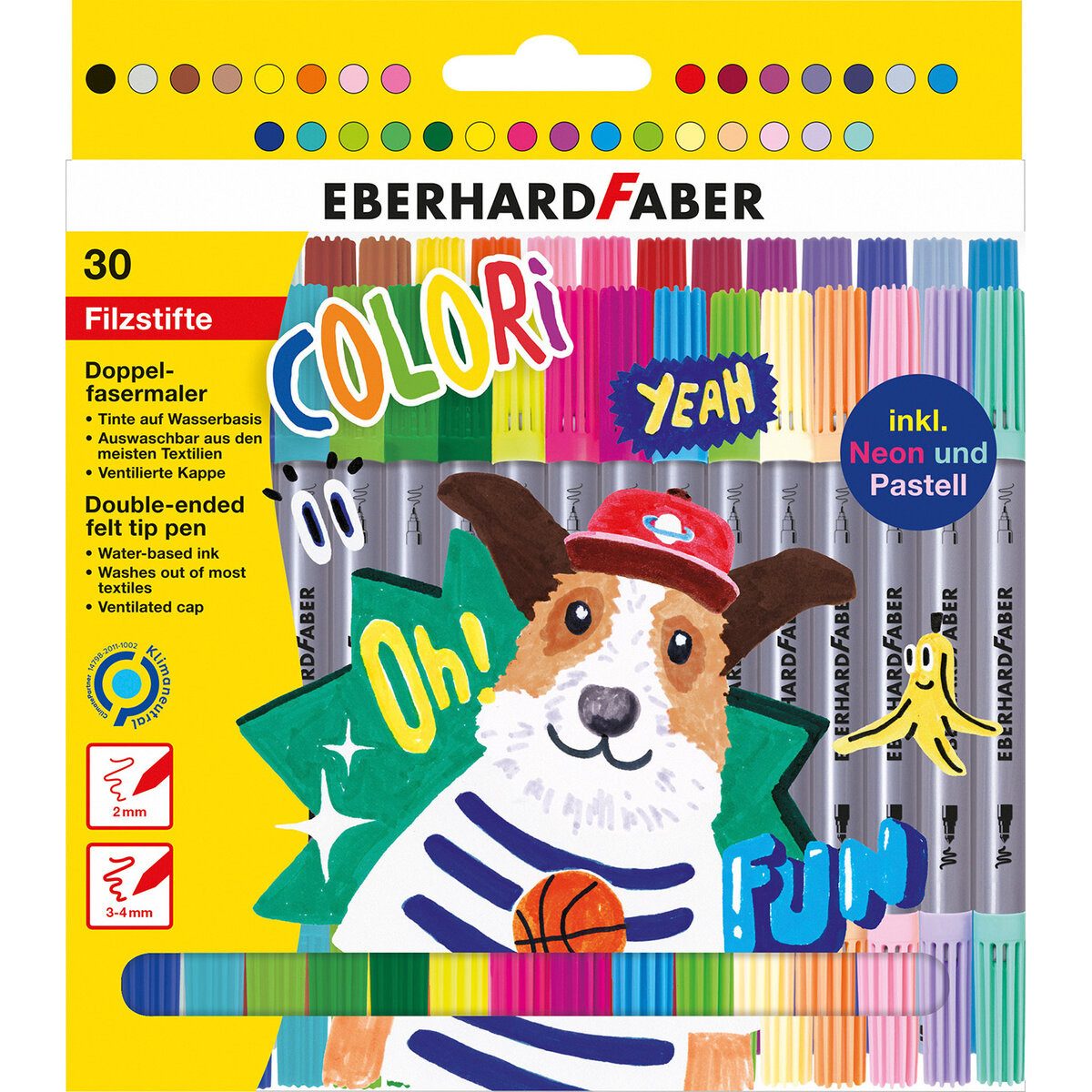 Eberhard Faber Filzstift Doppelfasermaler Colori - 30er Kartonetui sortiert. (5 Stück)