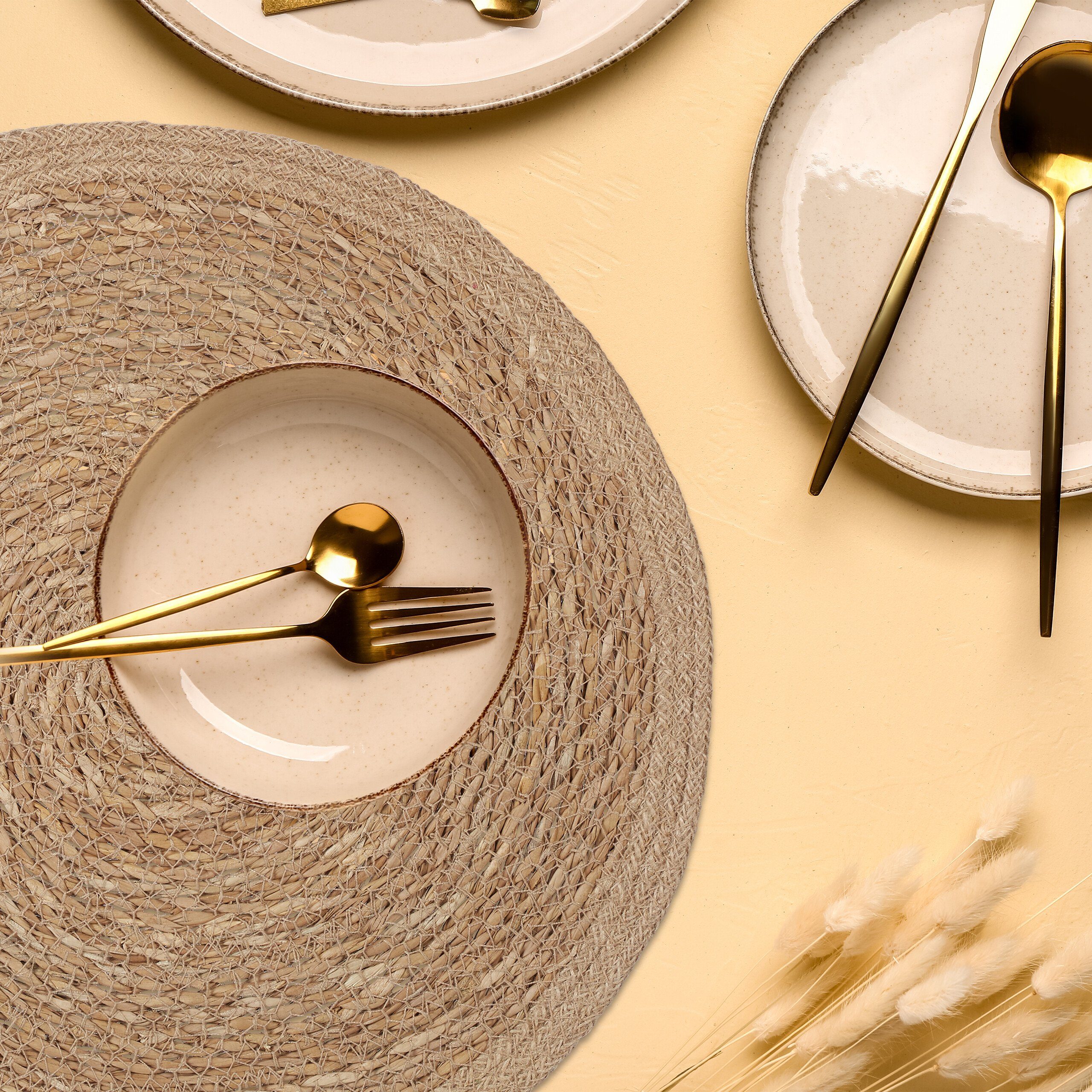 relaxdays Platzset 4-teiliges Tischset Wasserhyazinthe günstig online kaufen