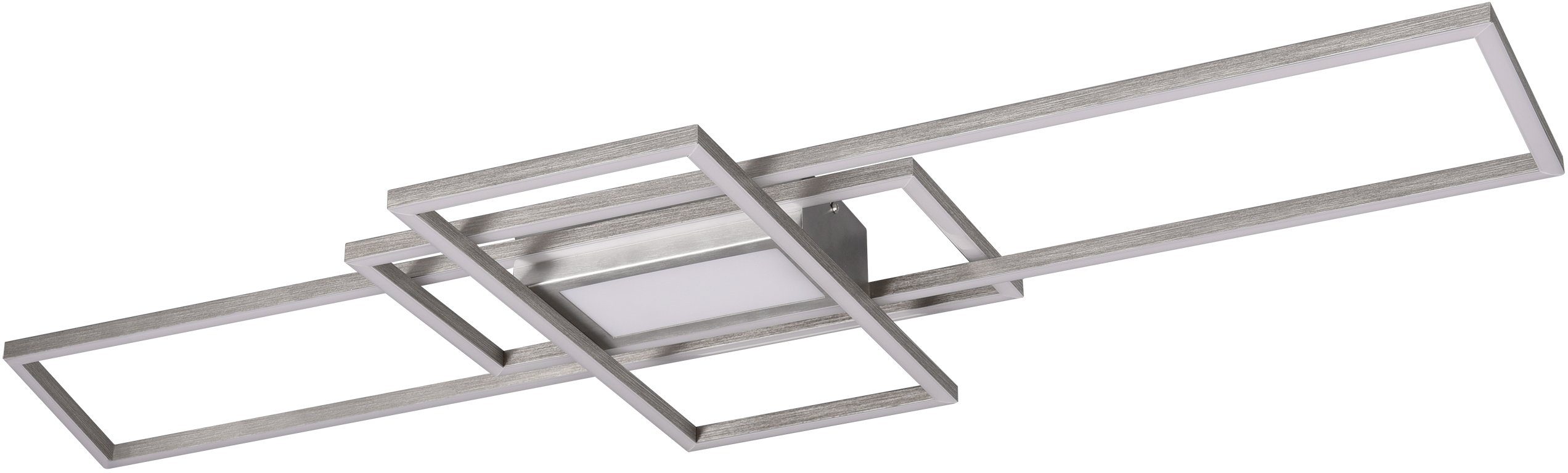 TRIO Leuchten LED Deckenleuchte MILA, Dimmfunktion, Memoryfunktion, Nachtlichtfunktion, LED fest integriert, Farbwechsler, Neutralweiß, Tageslichtweiß, Warmweiß, Deckenlampe inkl. Fernbedienung, dimmbar, 3000 - 6500K, 105xx42x6,5 cm