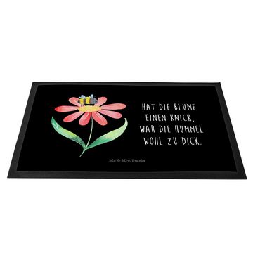 Fußmatte Hummel Blume - Schwarz - Geschenk, Schmutzmatte, gute Laune, Wespe, M, Mr. & Mrs. Panda, Höhe: 0.6 mm