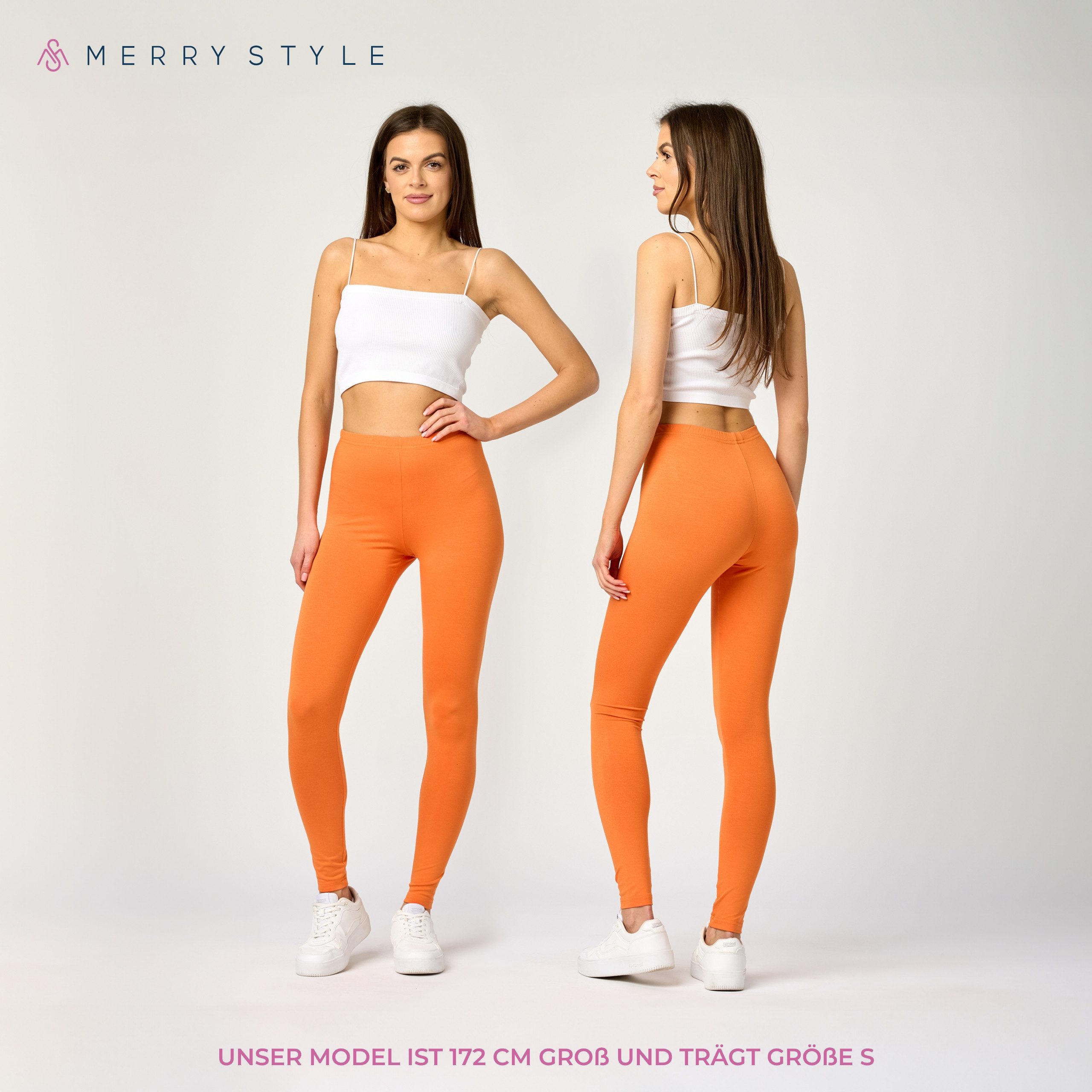 Merry Style Leggings Damen Frauen Hosen aus Viskose MS10-143 (1-tlg) elastischer Bund