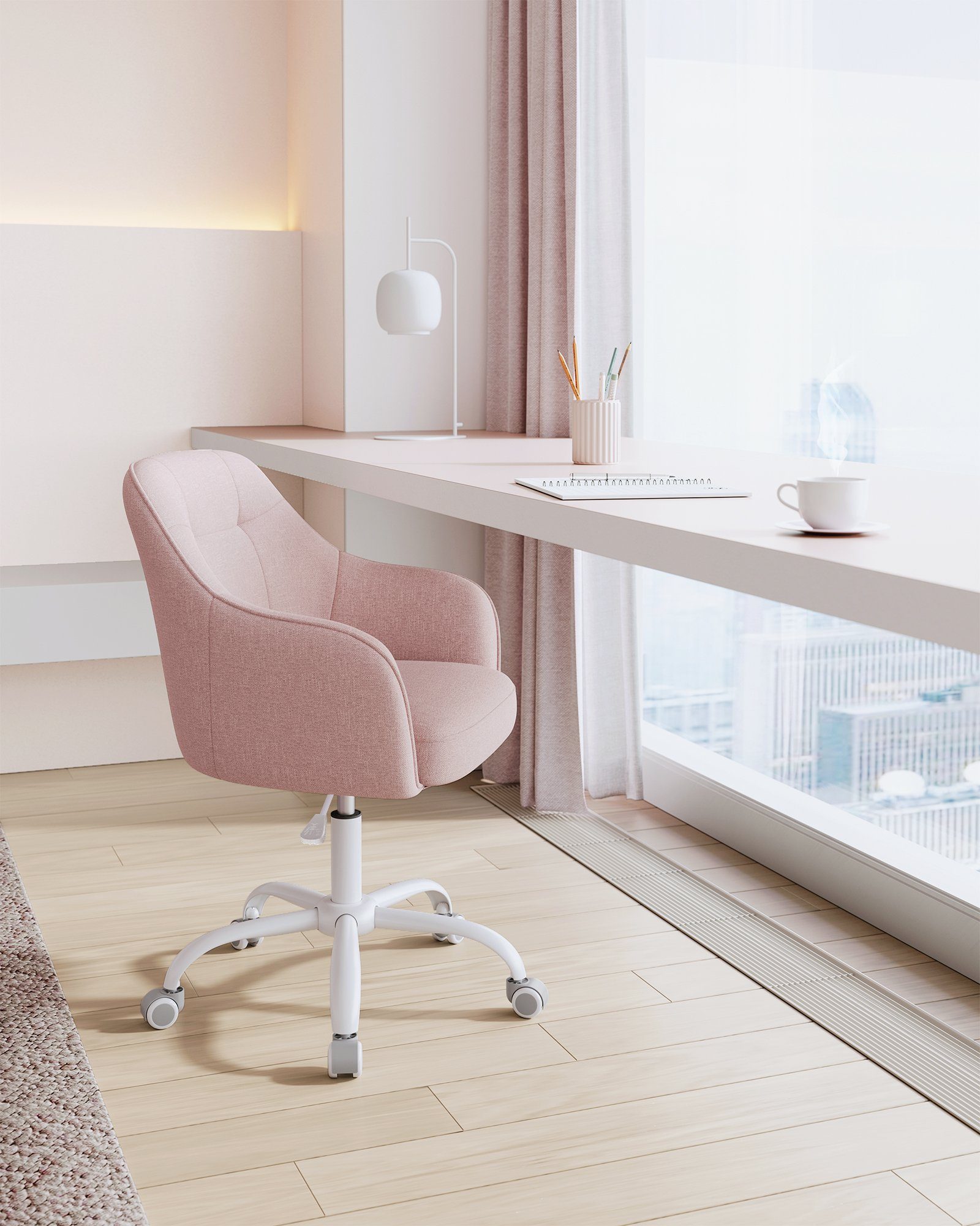 SONGMICS Bürostuhl (1 St), höhenverstellbar, atmungsaktiv, Baumwoll-Leinen- günstig online kaufen