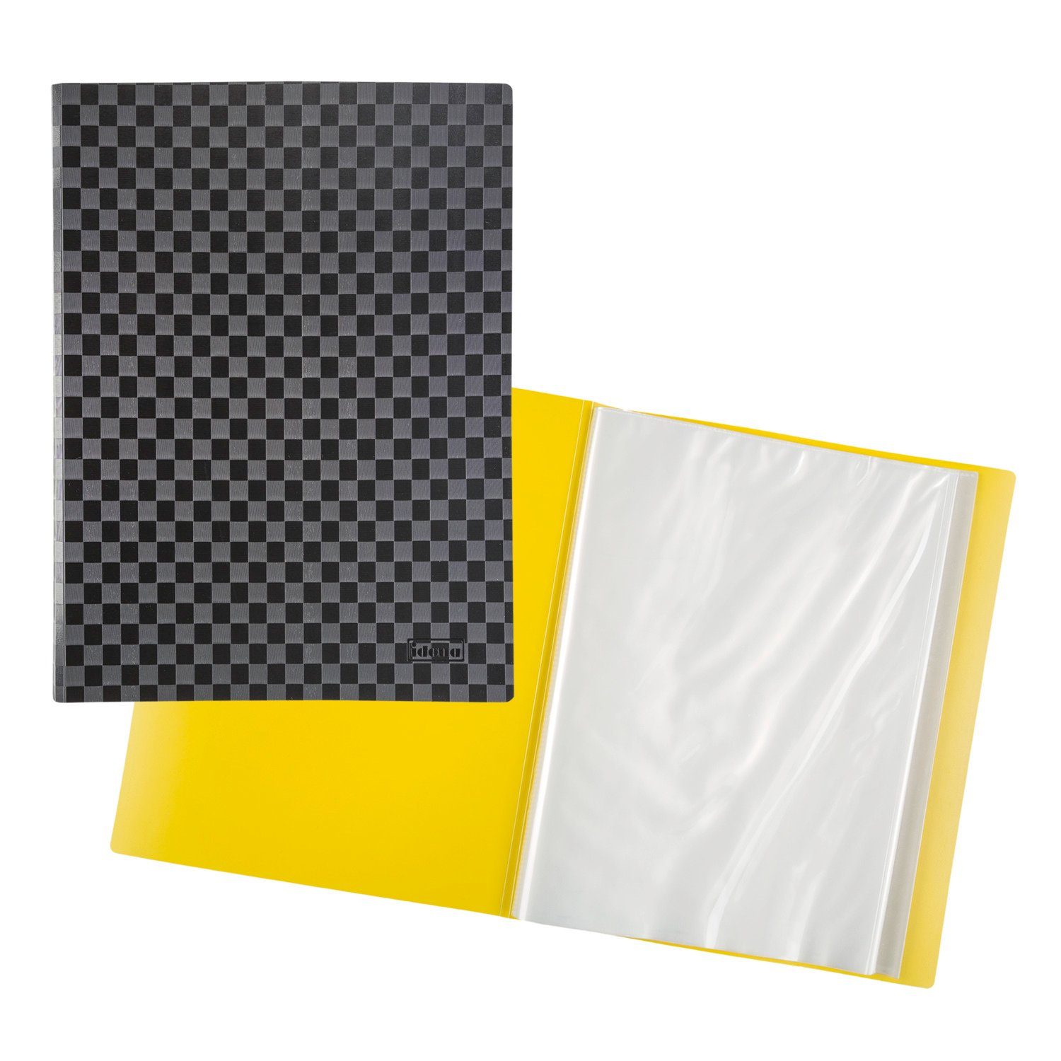 Idena Organisationsmappe Idena Sichtbuch A4 20 Hüllen, schwarz Karo