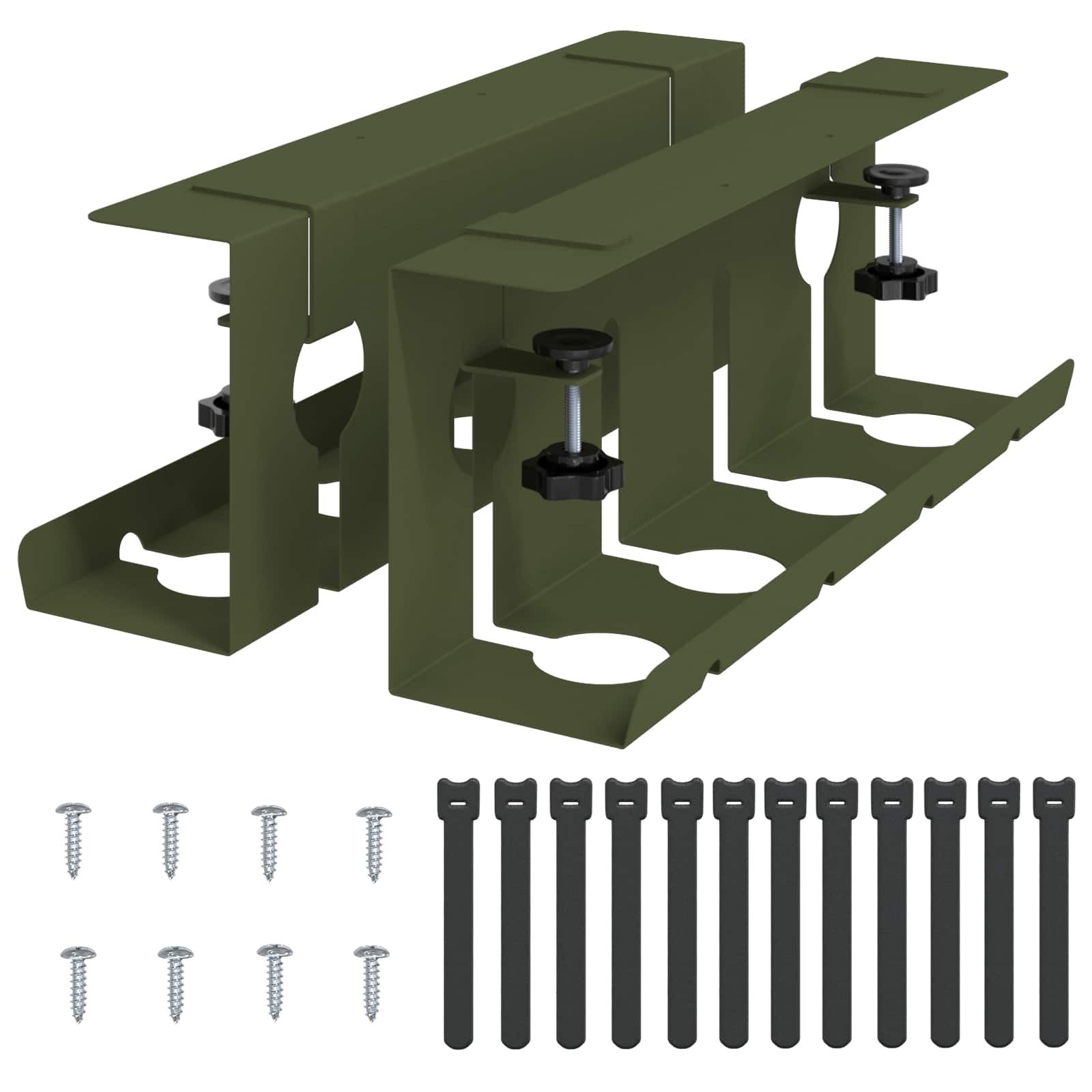 vidaXL Kabelzubehör Unter dem Schreibtisch Kabelmanagement Tray 2 Stk. Olivgrün, (2-tlg)