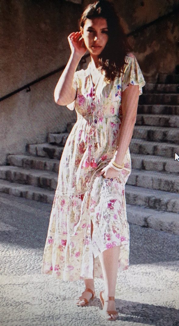 Charis Moda Maxikleid Maxikleid im romantischen Bohéme Stile