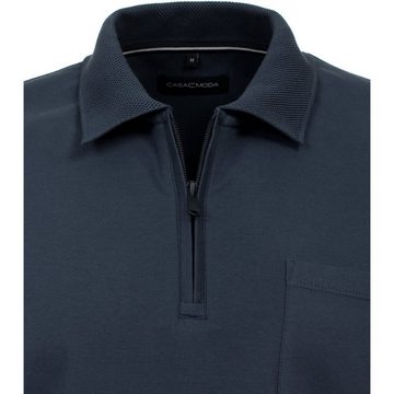 CASAMODA Poloshirt Große Größen Herren Zipper-Poloshirt dunkelblau uni CasaModa