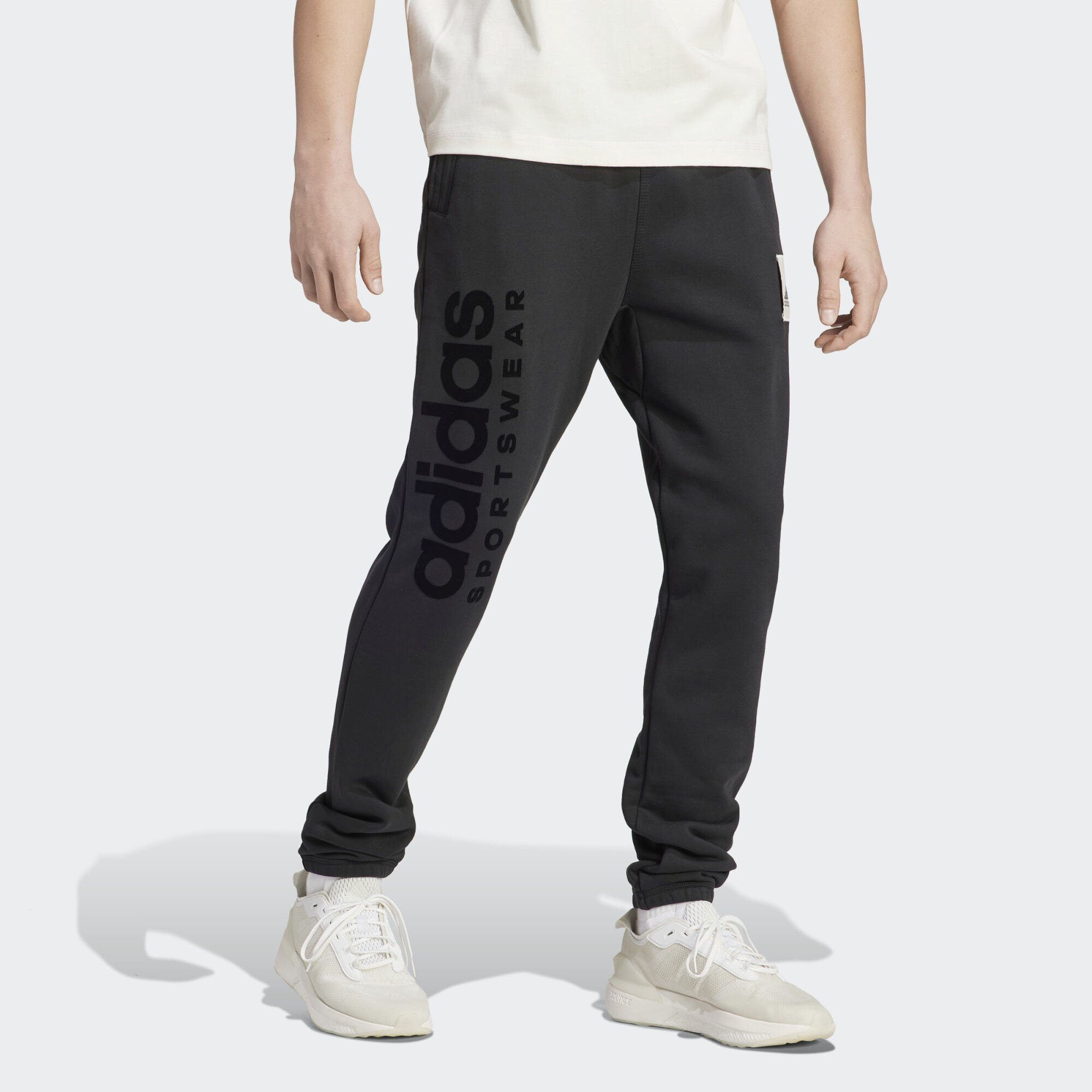 adidas Sportswear Jogginghose LOUNGE FLEECE HOSE schwarz / weiß