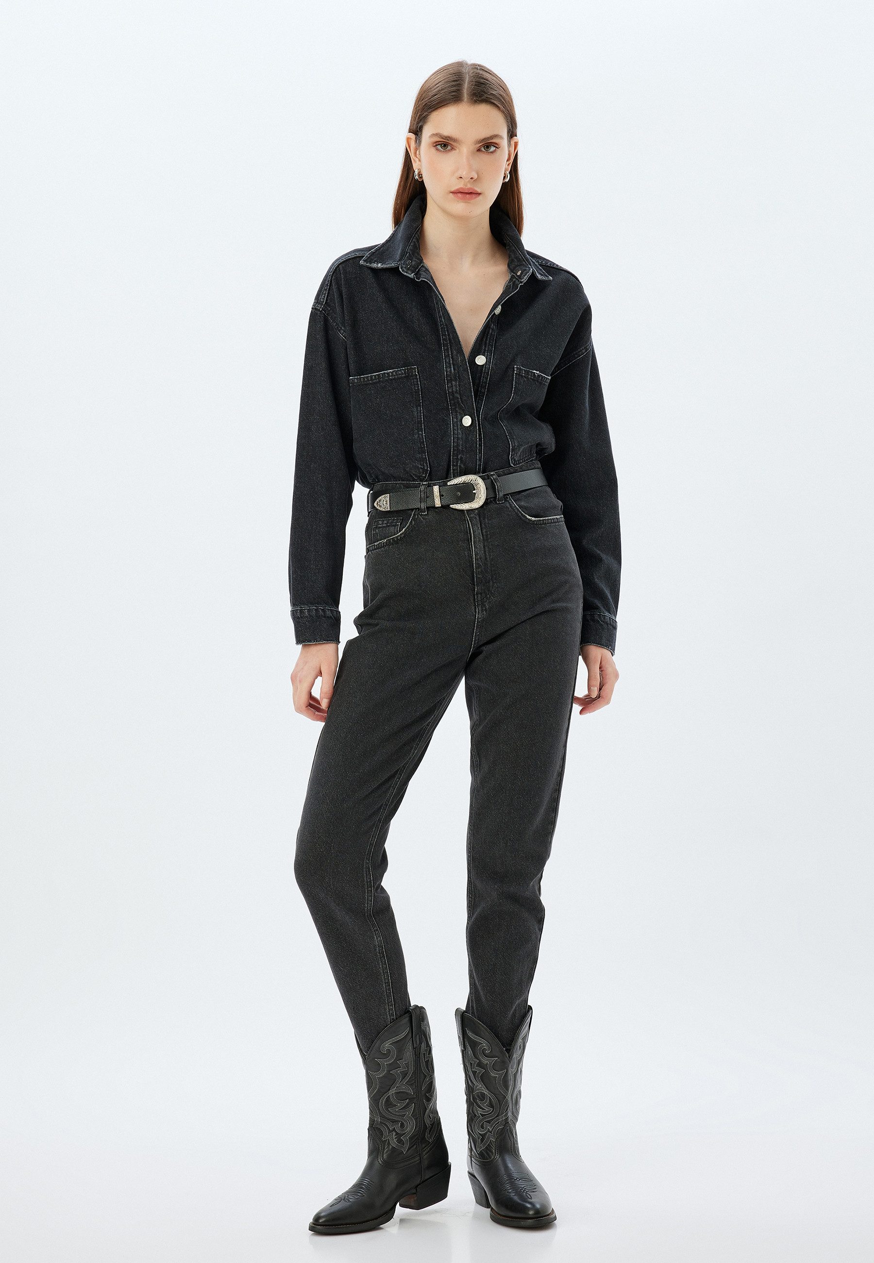 Mom-Jeans Normale Leibhöhe Mom Mom-Jeans