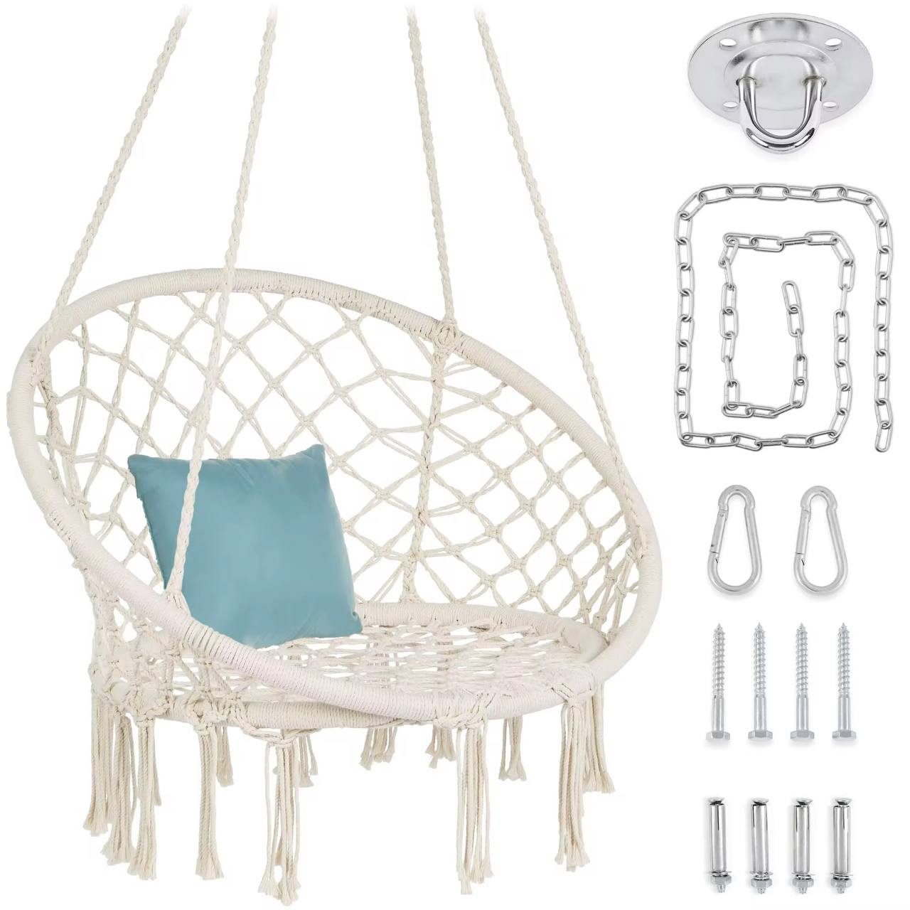 Diyarts Hängesessel (Makramee-Hängesessel mit 2 Aufhängemöglichkeiten, günstig online kaufen