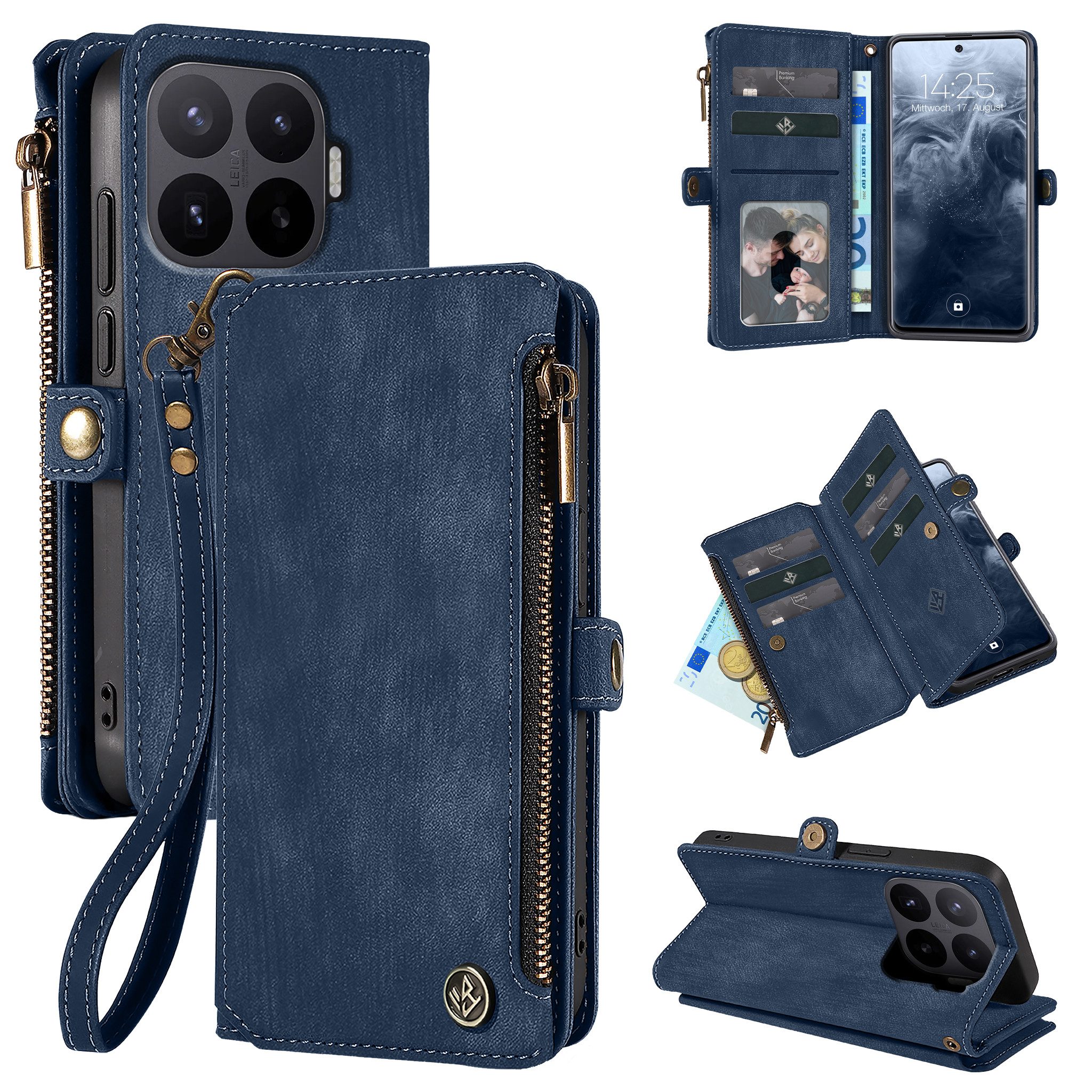 Tec-Expert Handyhülle Geldbörse Hülle mit RFID Schutz für Xiaomi 17T Pro, Klapphülle Cover Case mit Kartenfach Geldfach Münzfach