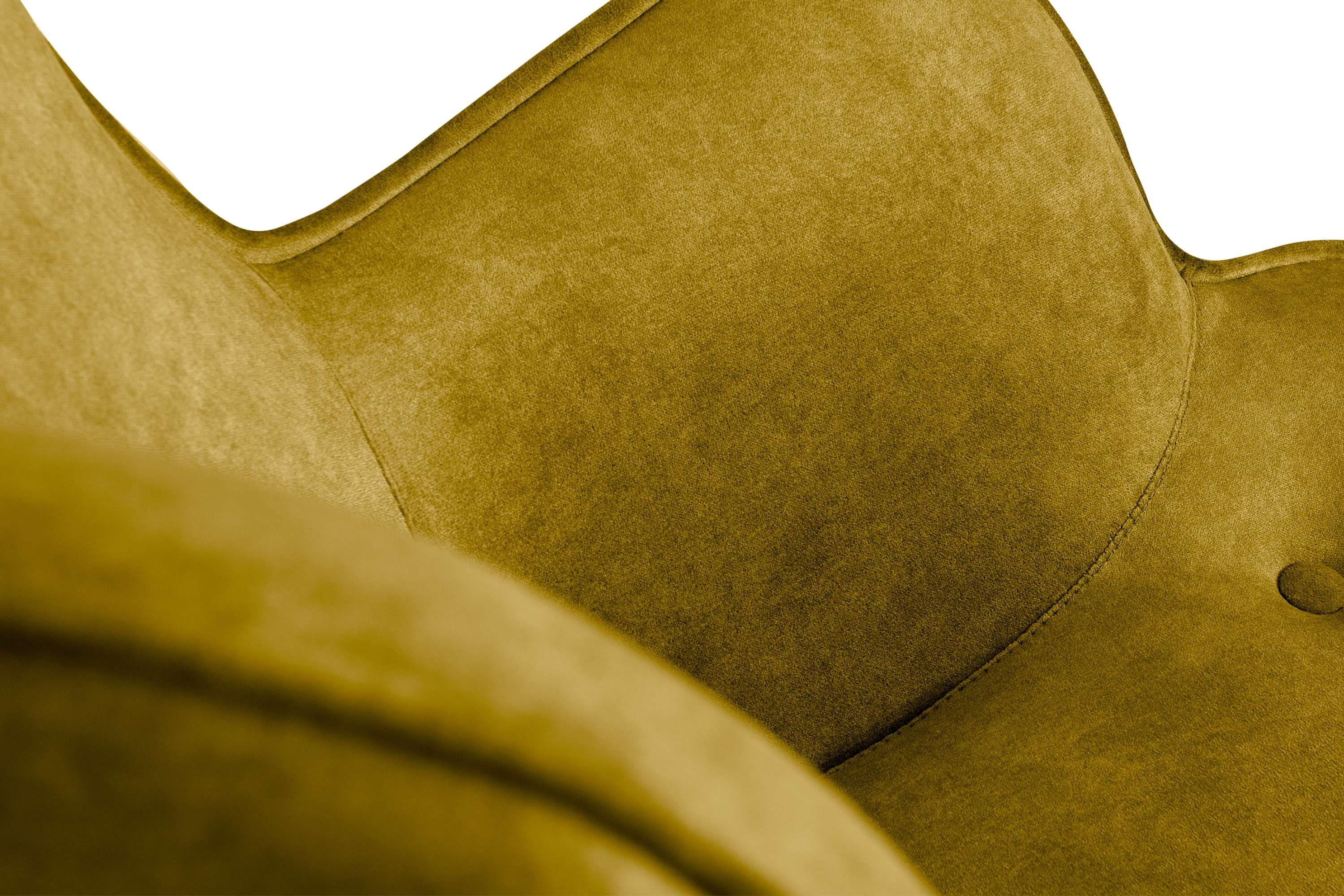 in mit gelb dekorativer Sessel Konsimo Europe, Armlehnen, | gelb Steppung GLORI Made mit (1-St),