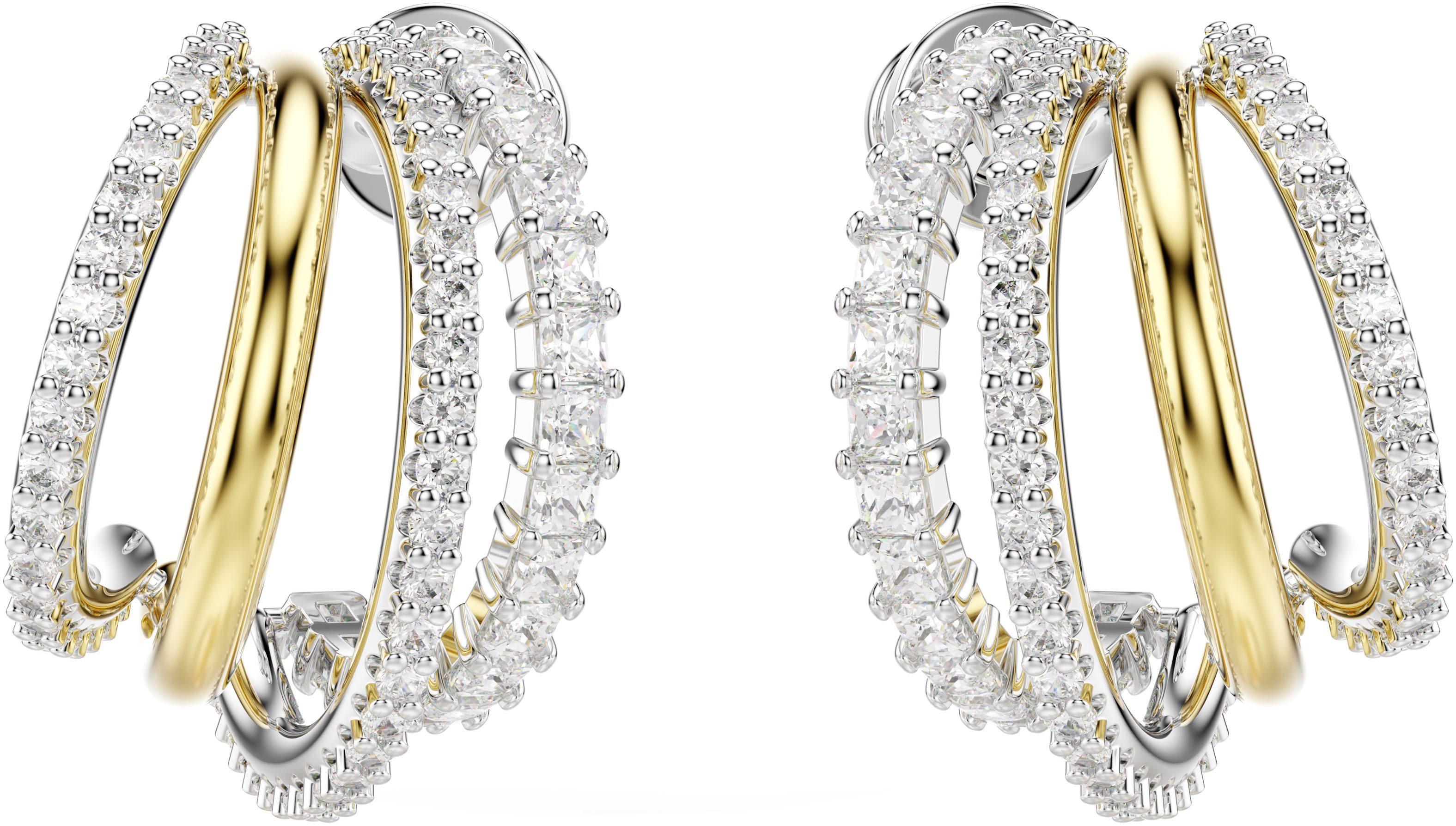 Swarovski Paar Creolen Schmuck Geschenk Hyperbola Ohrringe, mit Swarovski® Zirkonia (synth)