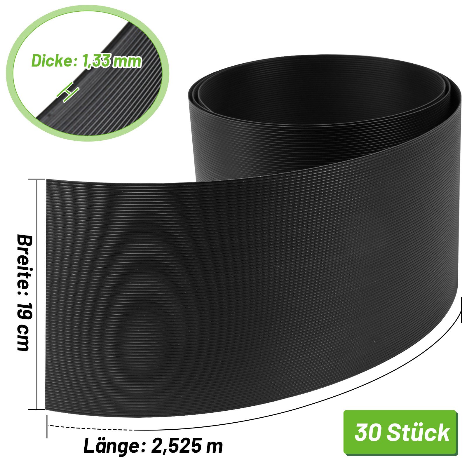Clanmacy Sichtschutzstreifen Sichtschutz 40X HART PVC Anthrazit Sichtschutzstreifen 19cm x 2.525M, (40er set 40St. set, 40-St., 2.525mx19cm), Hart PVC Sichtschutzstreifen, UV-beständig