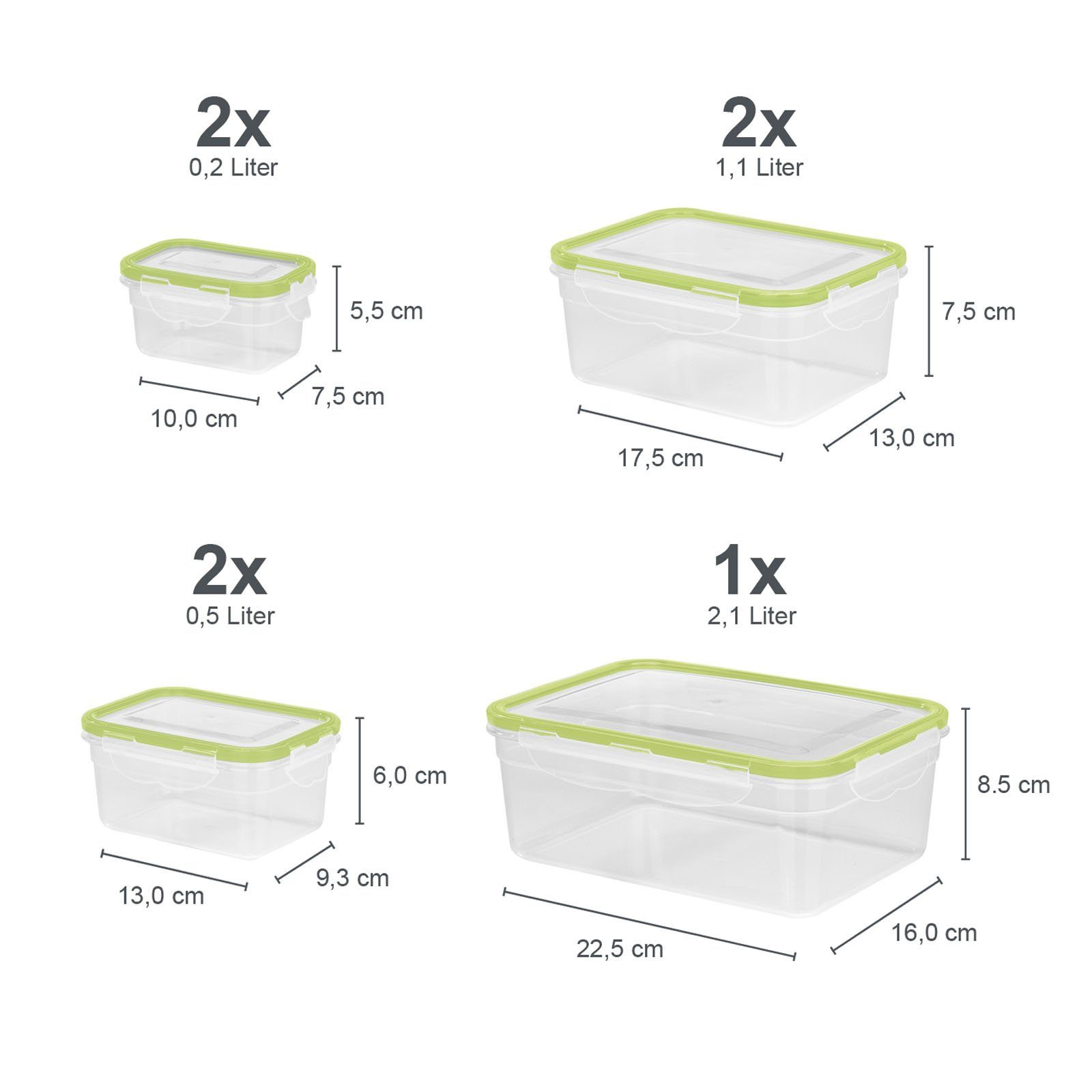 GOURMETmaxx Frischhaltedose 14 Brotdose, (14-tlg), Lunchbox Kunststoff, Klar Set Frischhaltedosen Gefrierdosen tlg. Klick-it