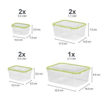 GOURMETmaxx Frischhaltedose Frischhaltedosen Set Klick-it Gefrierdosen Lunchbox Brotdose, Kunststoff, (14-tlg), 14 tlg. Klar