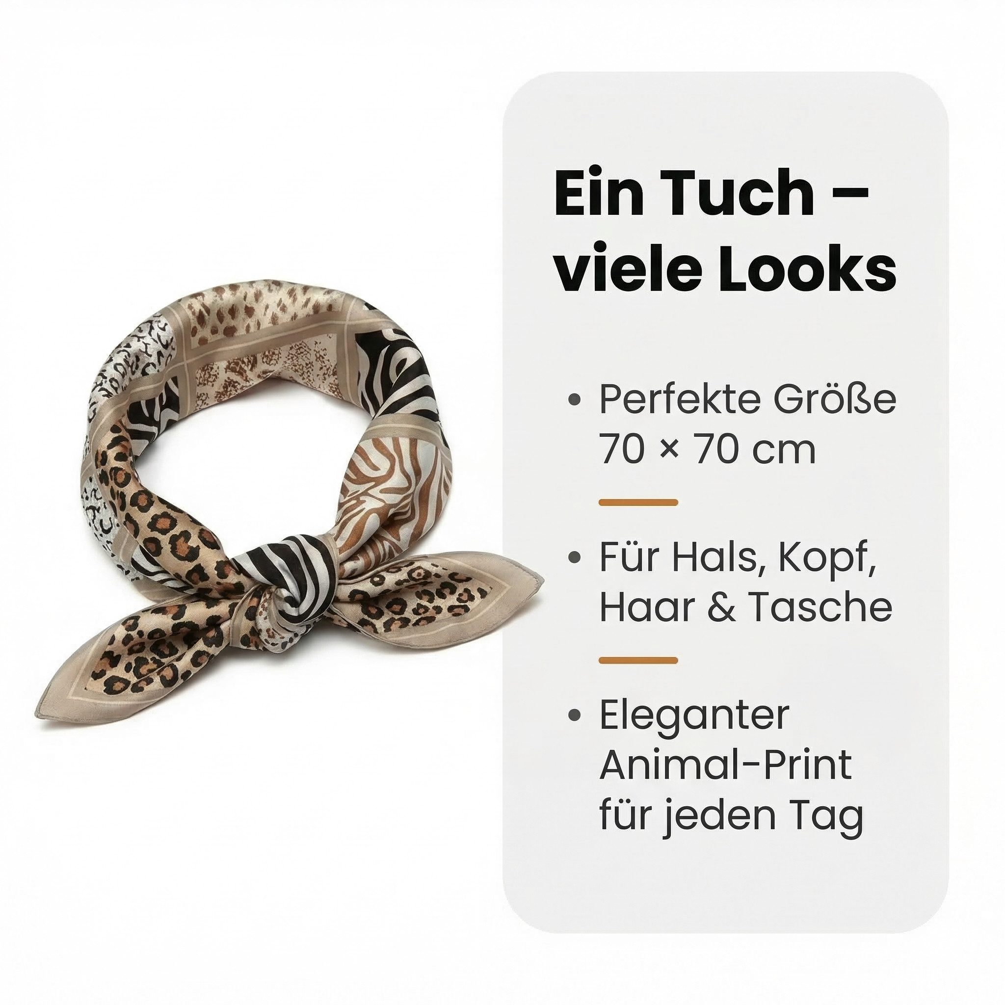 LK Trend & Style Halstuch Animalprint -Tuch – Seideneffekt 70x70, so vielse günstig online kaufen