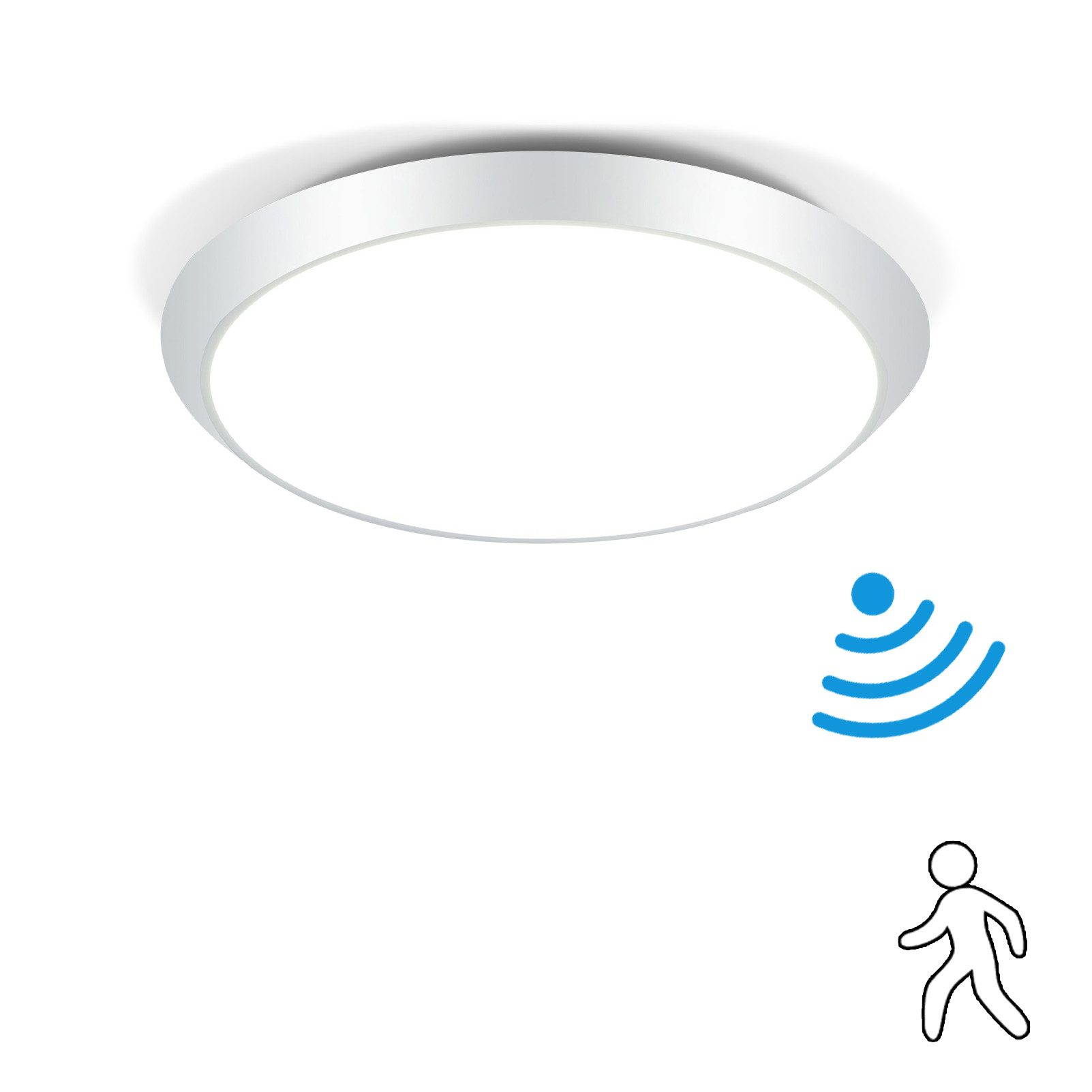 ZMH LED Deckenleuchte mit Bewegungsmelder Innen Deckenlampe I 15W Flurlampe 4000K, Neutralweiß, Spritzwassergeschützt Bewegunsmelder