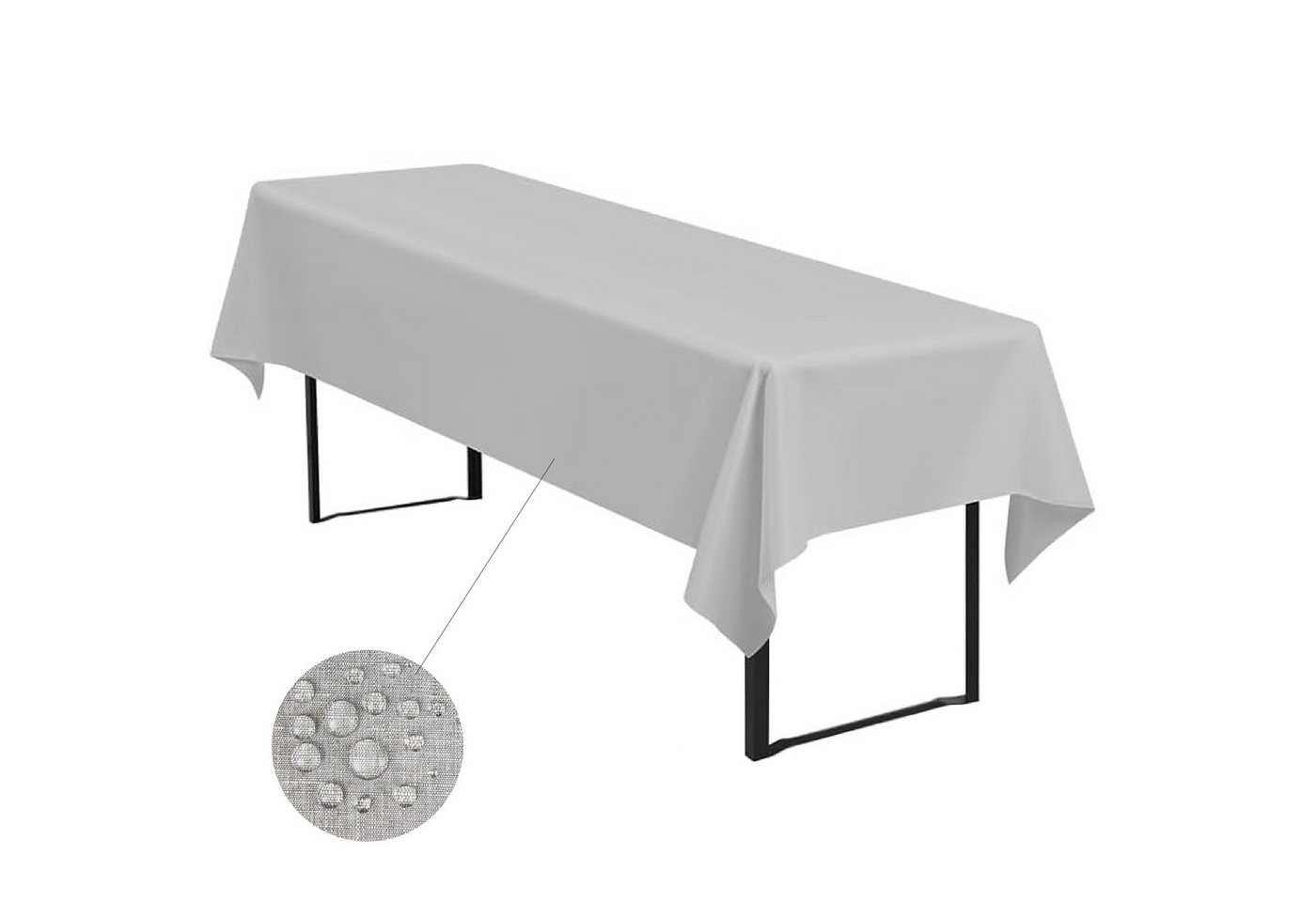 Delindo Lifestyle Gartentischdecke für Bierzeltgarnitur abwaschbar 110x260 cm (1-tlg), Leinenstruktur mit Fleckschutz Sondermaß 110x260 für Bierzeltgarnitur