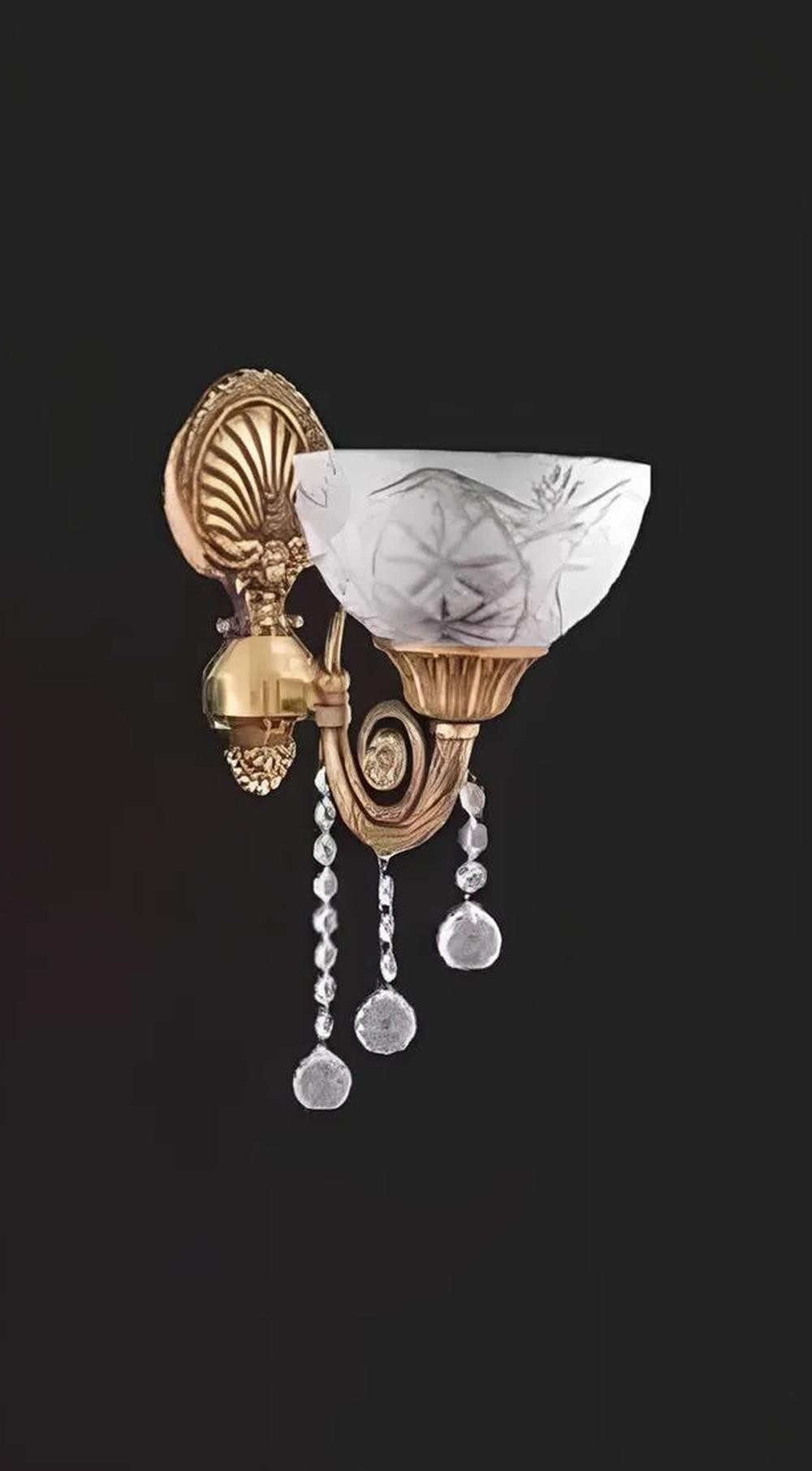 Xlmoebel Wandleuchte Elegante Wandbeleuchtung in Gold graues Glas glänzender Lüster, Keine Funktionen, Hergestellt in Europa