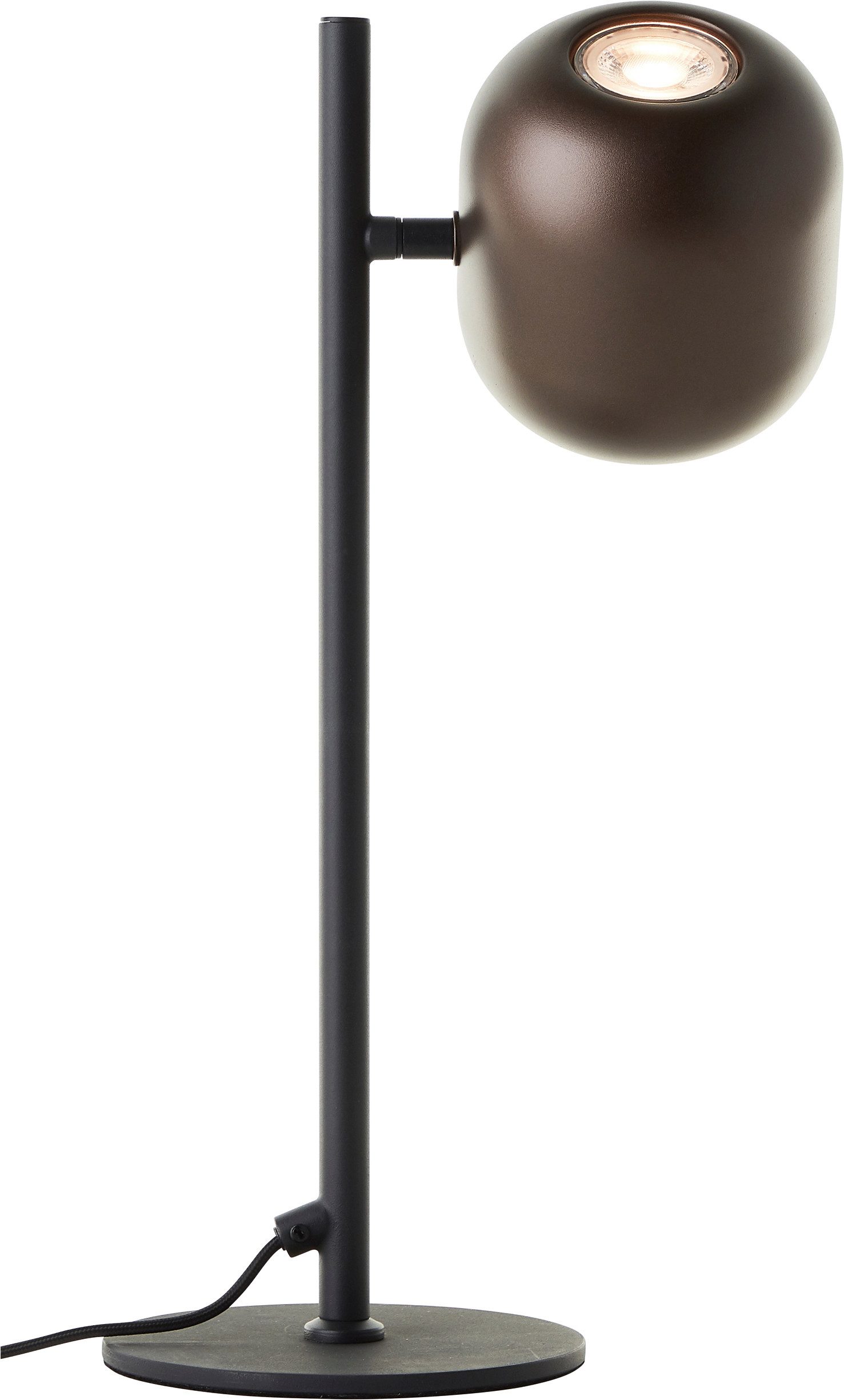 Brilliant Tischleuchte Jane, ohne Leuchtmittel, H 42 cm, GU10 Fassung, schwenkbar, Metall, schwarz braun