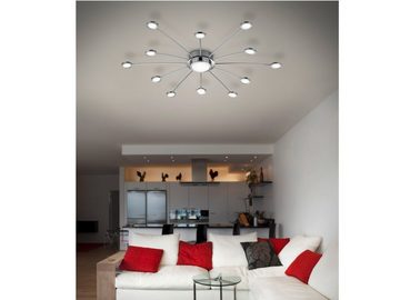 TRIO Leuchten LED Deckenleuchte, Dimmfunktion, LED fest integriert, Einstellbar: Warmweiß - Neutralweiß - Tageslichtweiß, ausgefallene große flach-e Design-er Treppenhaus Beleuchtung Ø 100cm
