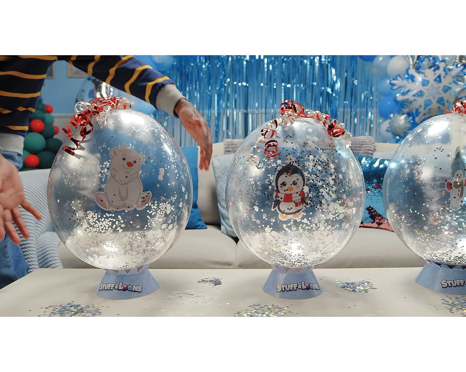 BOTI Dekoobjekt STUFFALOONS - Schneekugel Ballon Station, Kreativspaß für Kinder ab 8 Jahren